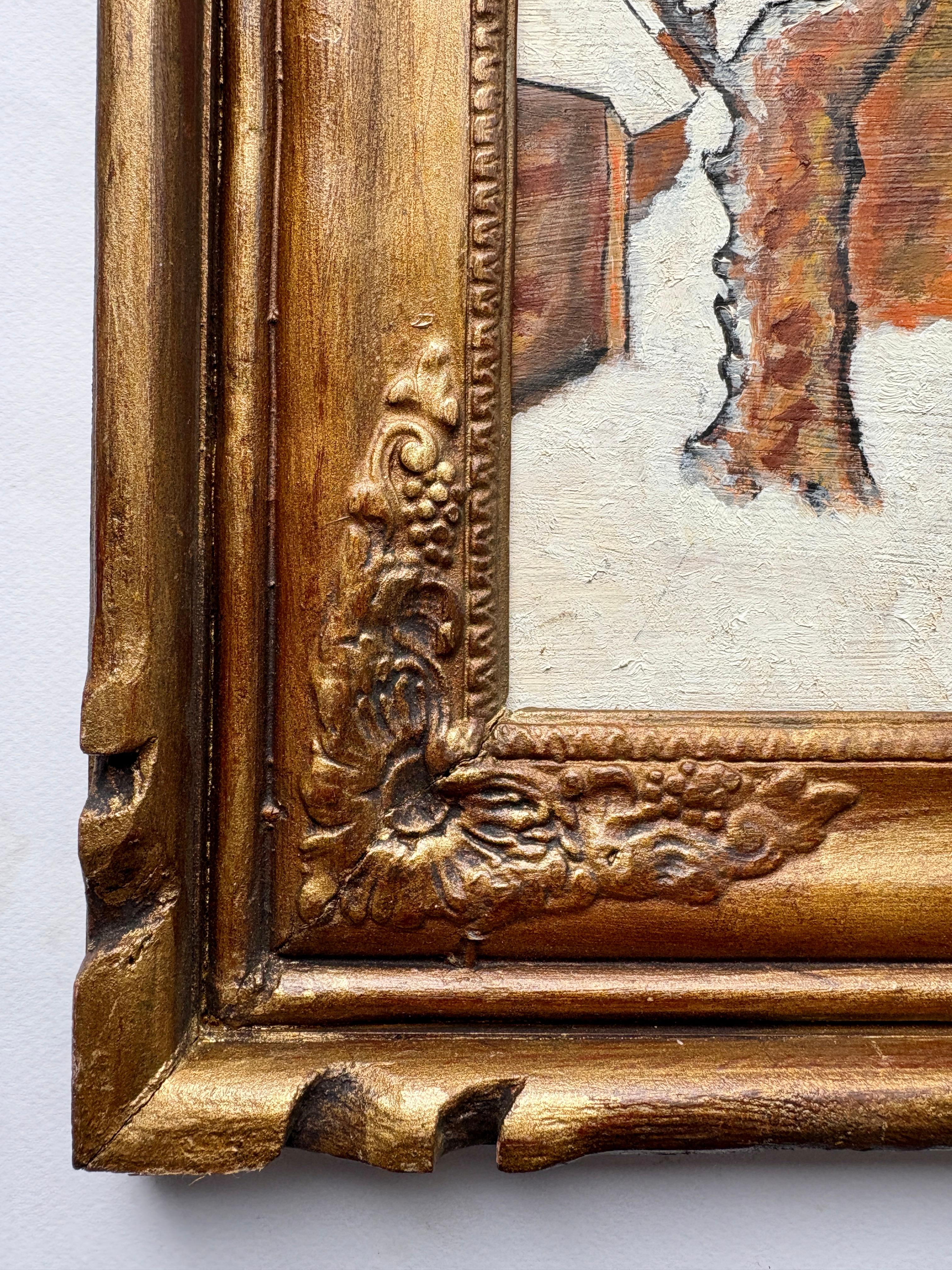 Postimpressionistisches französisches Ölgemälde des 20. Jahrhunderts mit winterlicher Dorfszene im Angebot 4