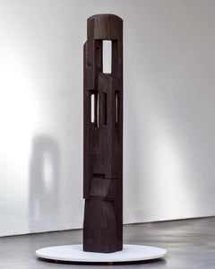 20th Century Post Modern Wooden Totem Sculpture by Bertrand Creach