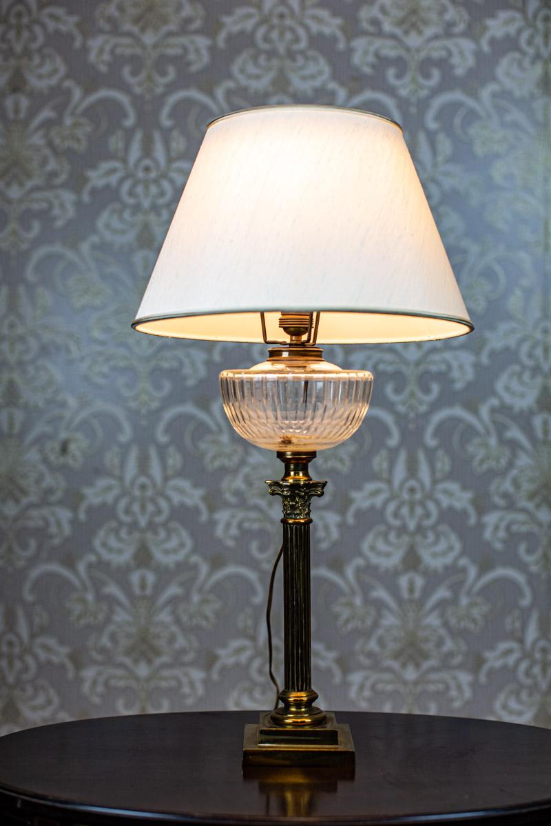 20th-Century Prewar Table Lamp with Light Shade In Good Condition For Sale In Opole, PL