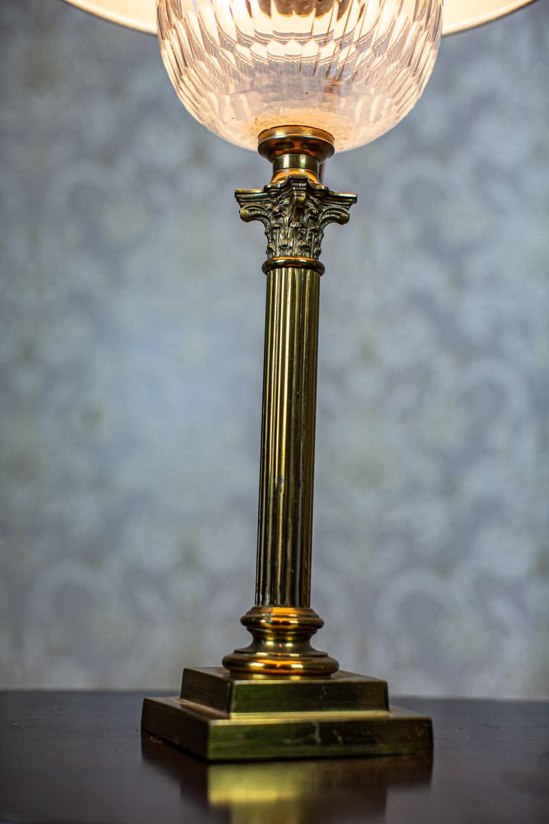 20th-Century Prewar Table Lamp with Light Shade For Sale 3