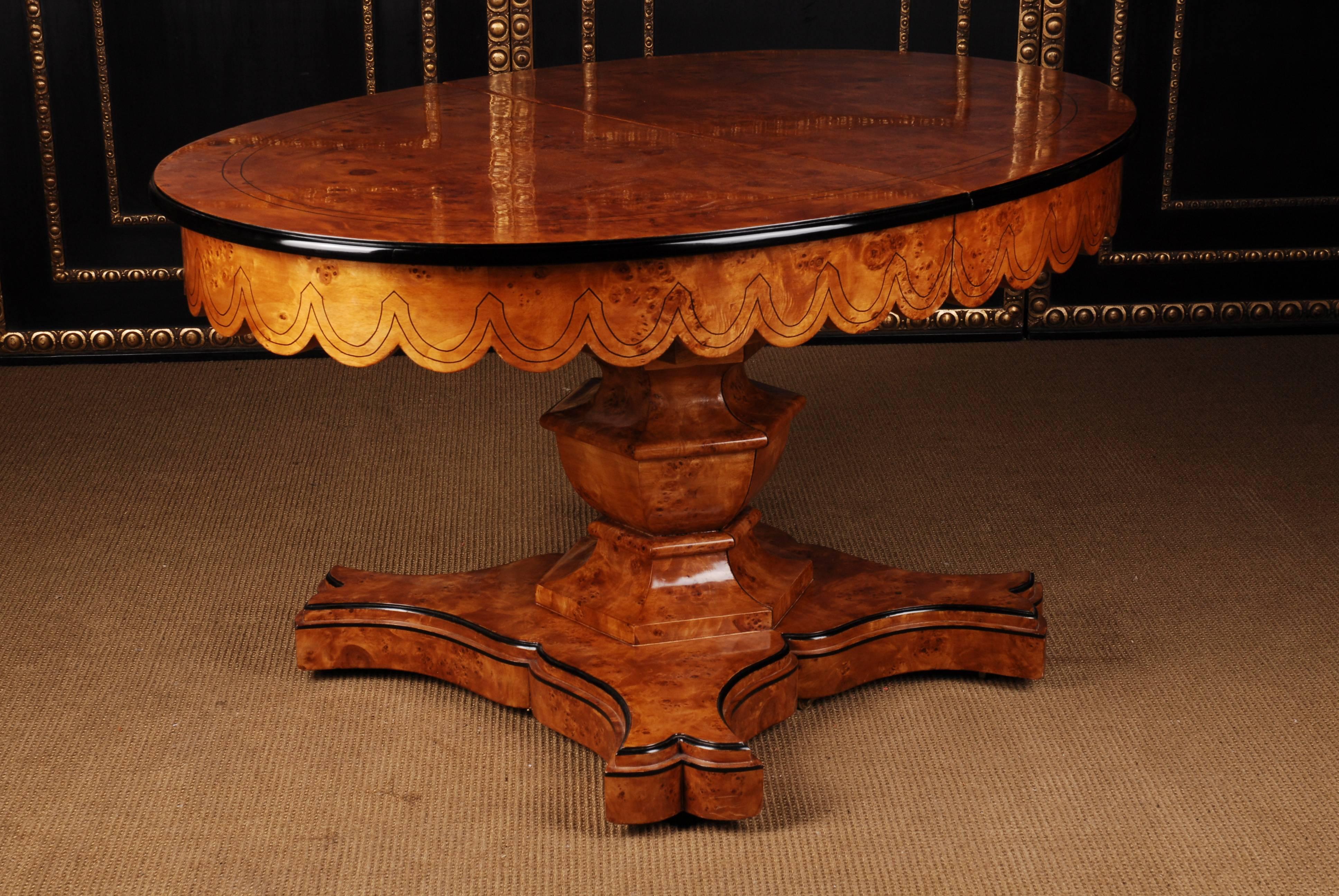 Veneer 20th Century Princely Extendable Dinner Table in Biedermeier Style