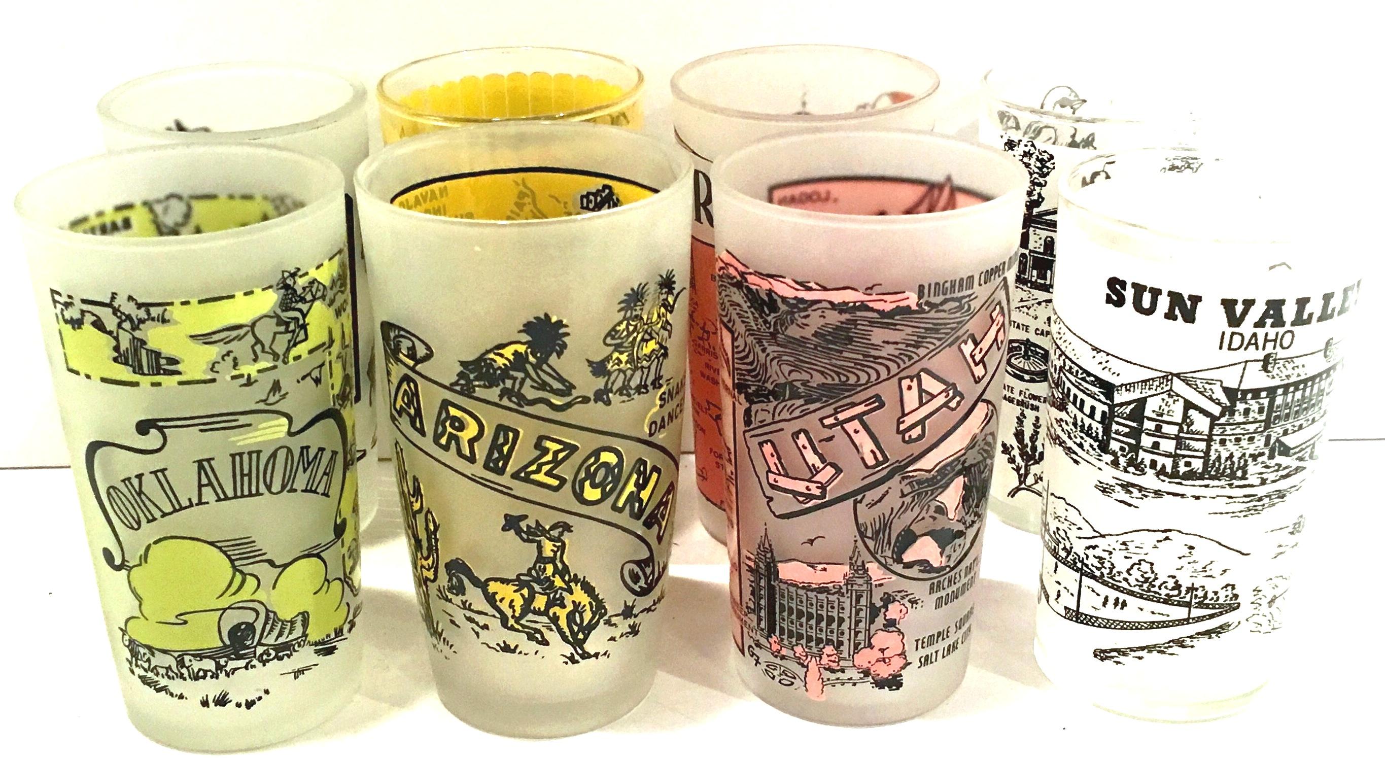 frosted state souvenir glasses