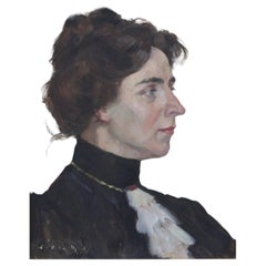 Pittura ad olio del XX secolo "Profil de Jacqueline