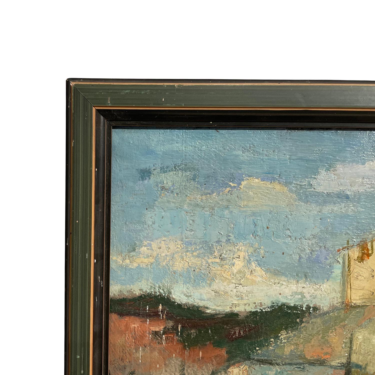 Hand-Crafted 20th Century Provencal Landscape Oil Painting by Eugène Colignon For Sale