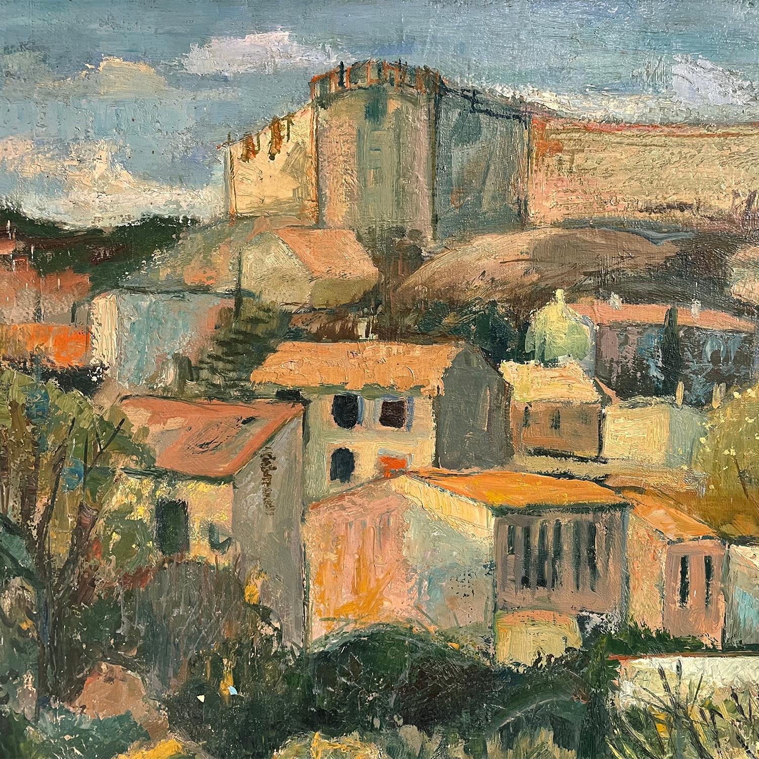 Fait main Peinture à l'huile d'un paysage provençal du 20ème siècle par Eugène Colignon en vente