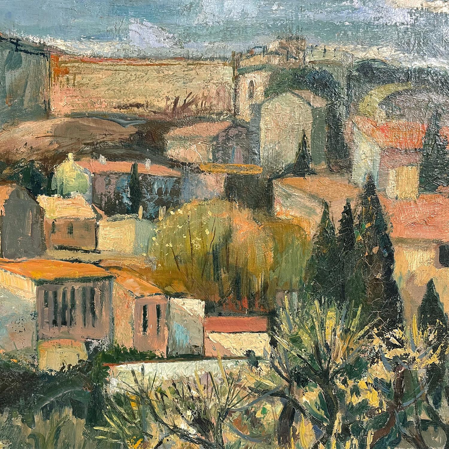 Peinture à l'huile d'un paysage provençal du 20ème siècle par Eugène Colignon Bon état - En vente à West Palm Beach, FL