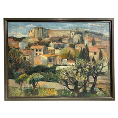 Antique 20th Century Provencal Landscape Oil Painting by Eugène Colignon