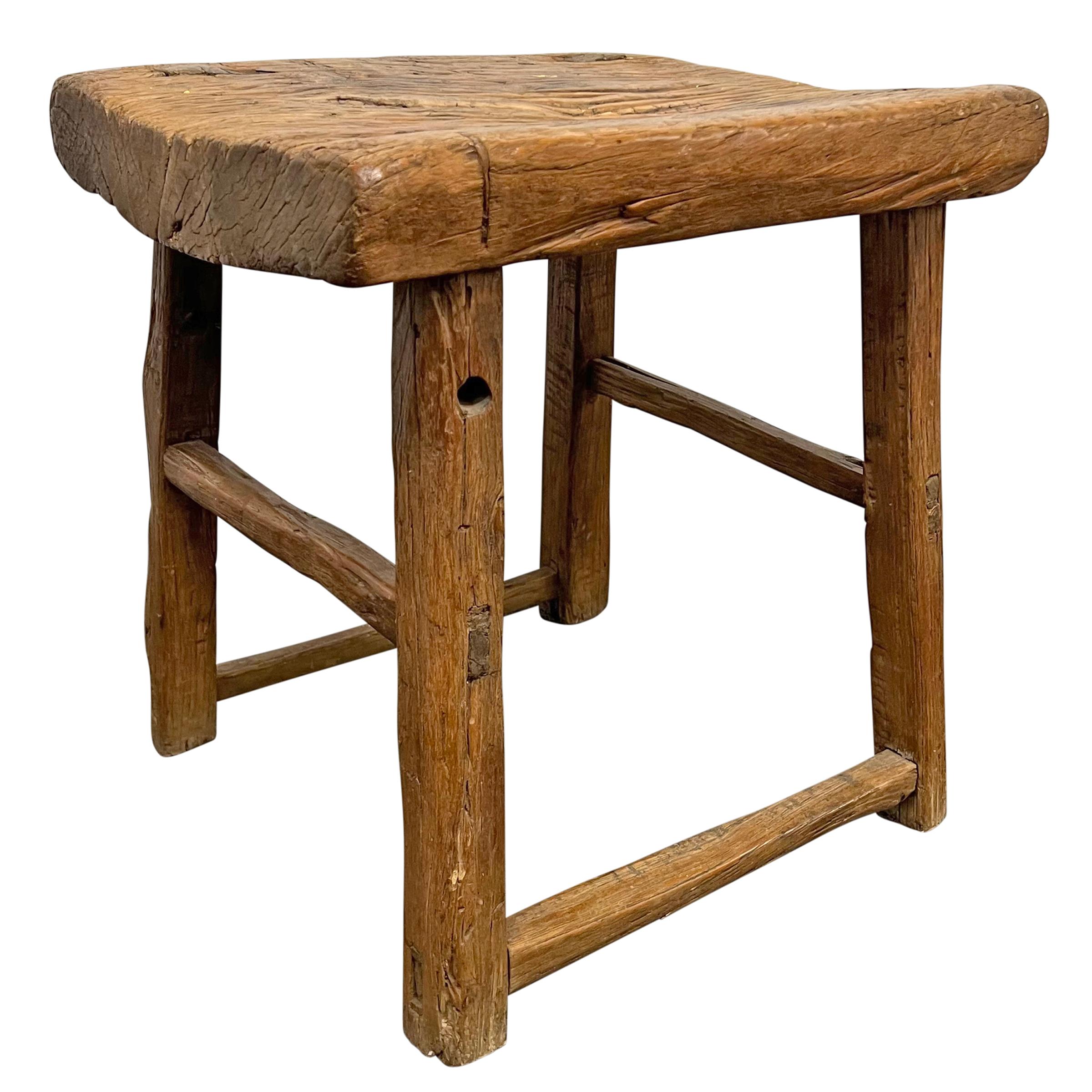 20th Century Provincial Chinese Stool or Side Table In Good Condition For Sale In Chicago, IL