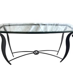 20th Century Italian Pucci De Rossi Metal, Glass Freestanding Console Table