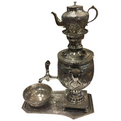 20th Century, Pure Silver Persian Teapot