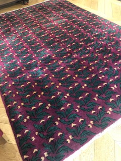 20th Century Purple & Green Psychedelic Desigend by Zeki Muran Rug, ca 1970