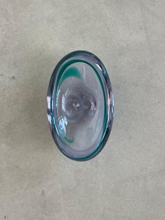 Table basse décorative en verre de Murano violet et turquoise du XXe siècle