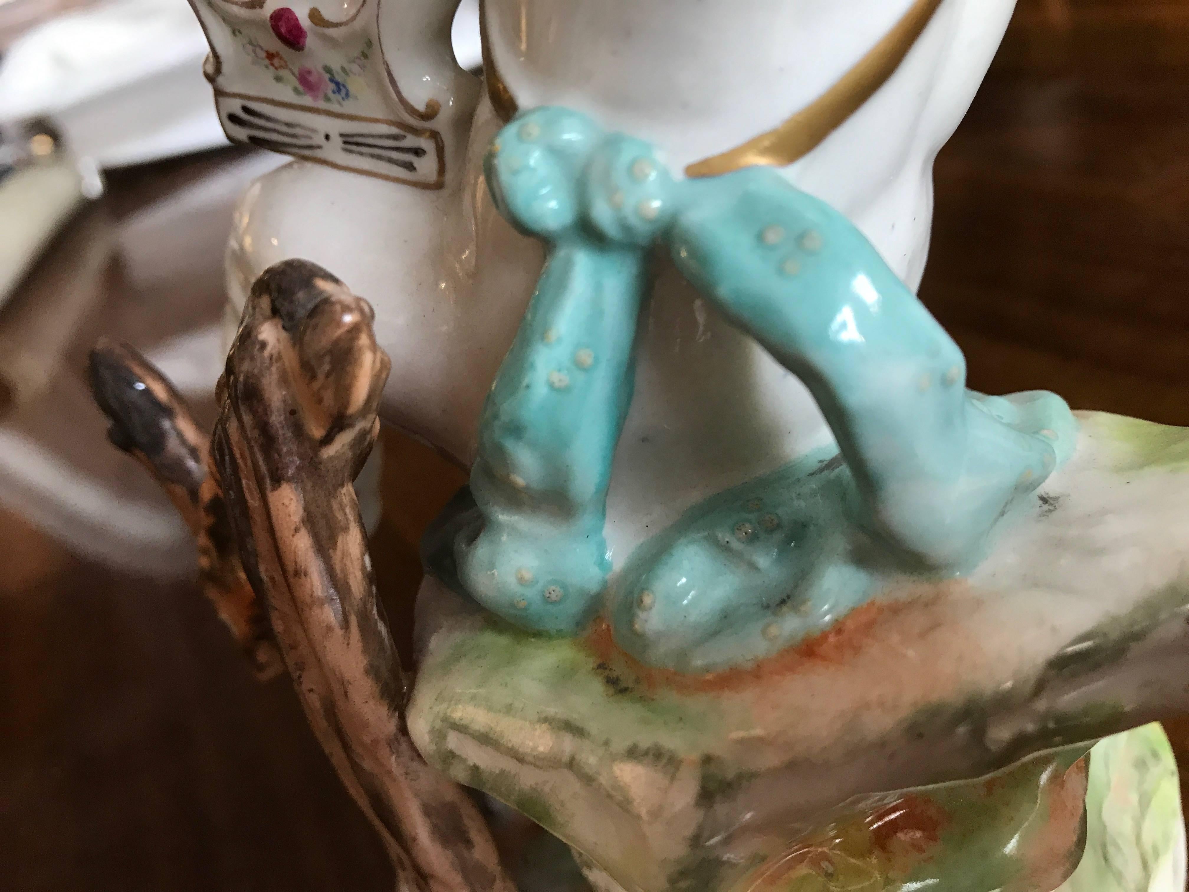 20th Century Putti European Pair of Porcelain Cherubs For Sale at 1stDibs