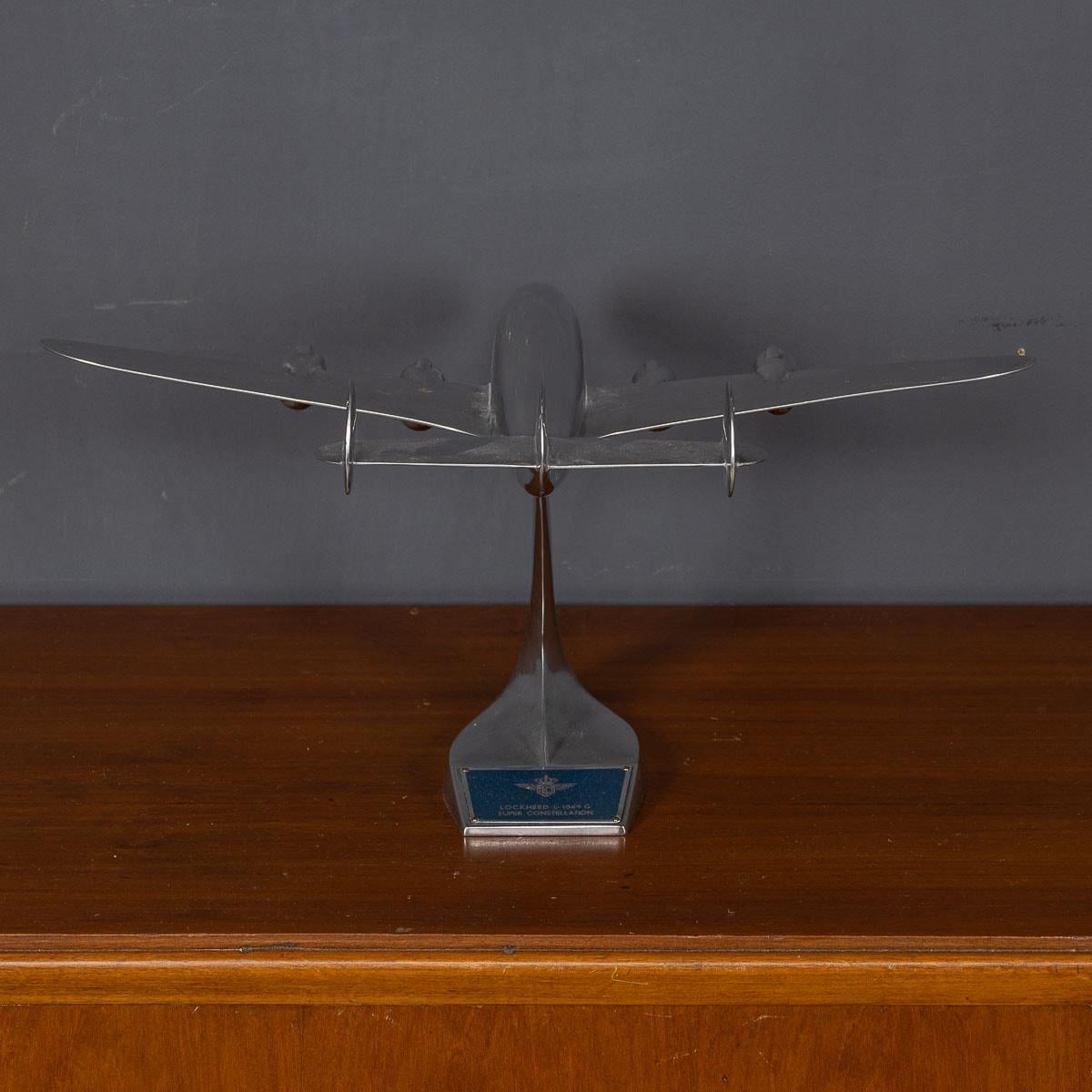 Aluminum 20th Century Quantas Empire Airways Super Constellation Model Plane, c.1950s For Sale