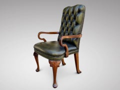 20th Century Queen Anne Style Leather Desk Armchair