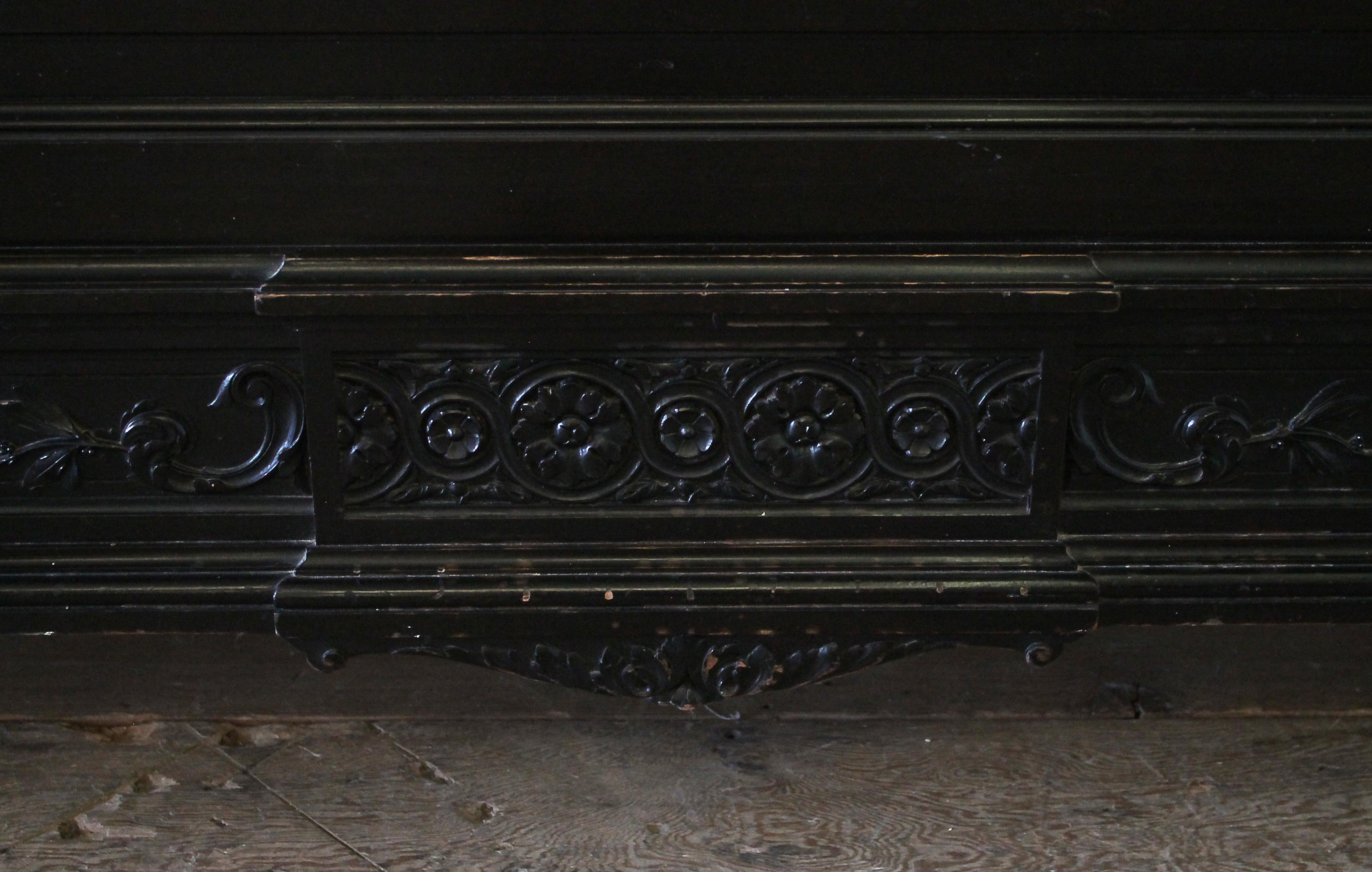 20th Century Queen-Size Ebonized Antique Louis XVI Style Bed 8