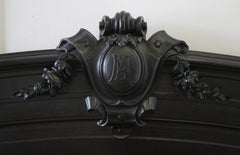 20th Century Queen-Size Ebonized Antique Louis XVI Style Bed