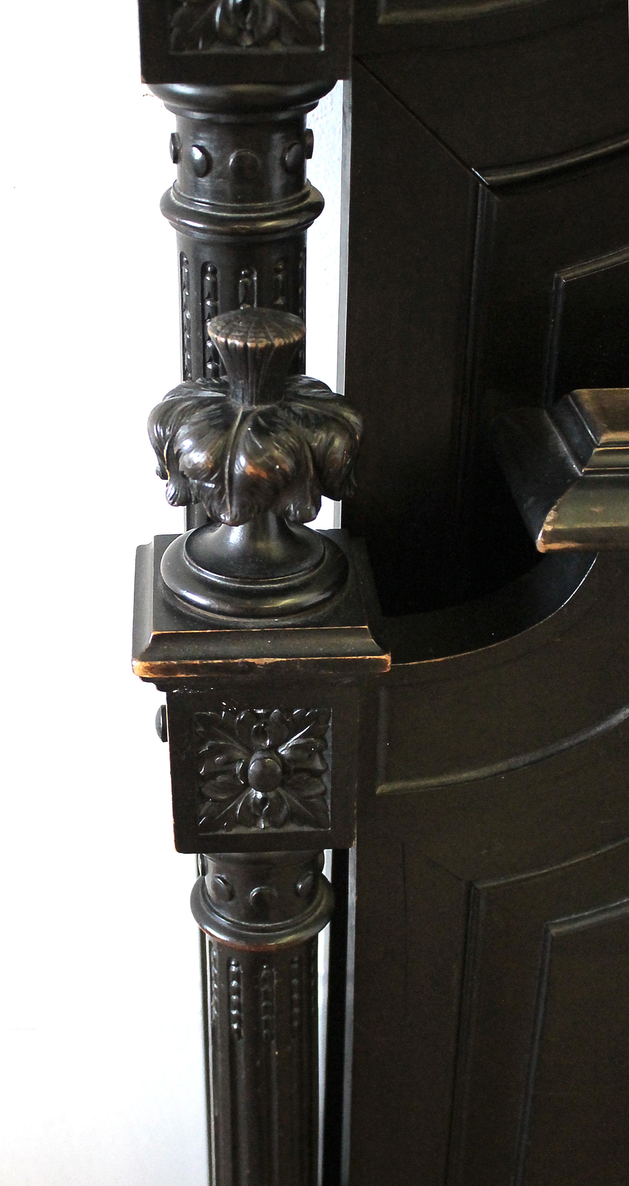 20th Century Queen-Size Ebonized Antique Louis XVI Style Bed 2
