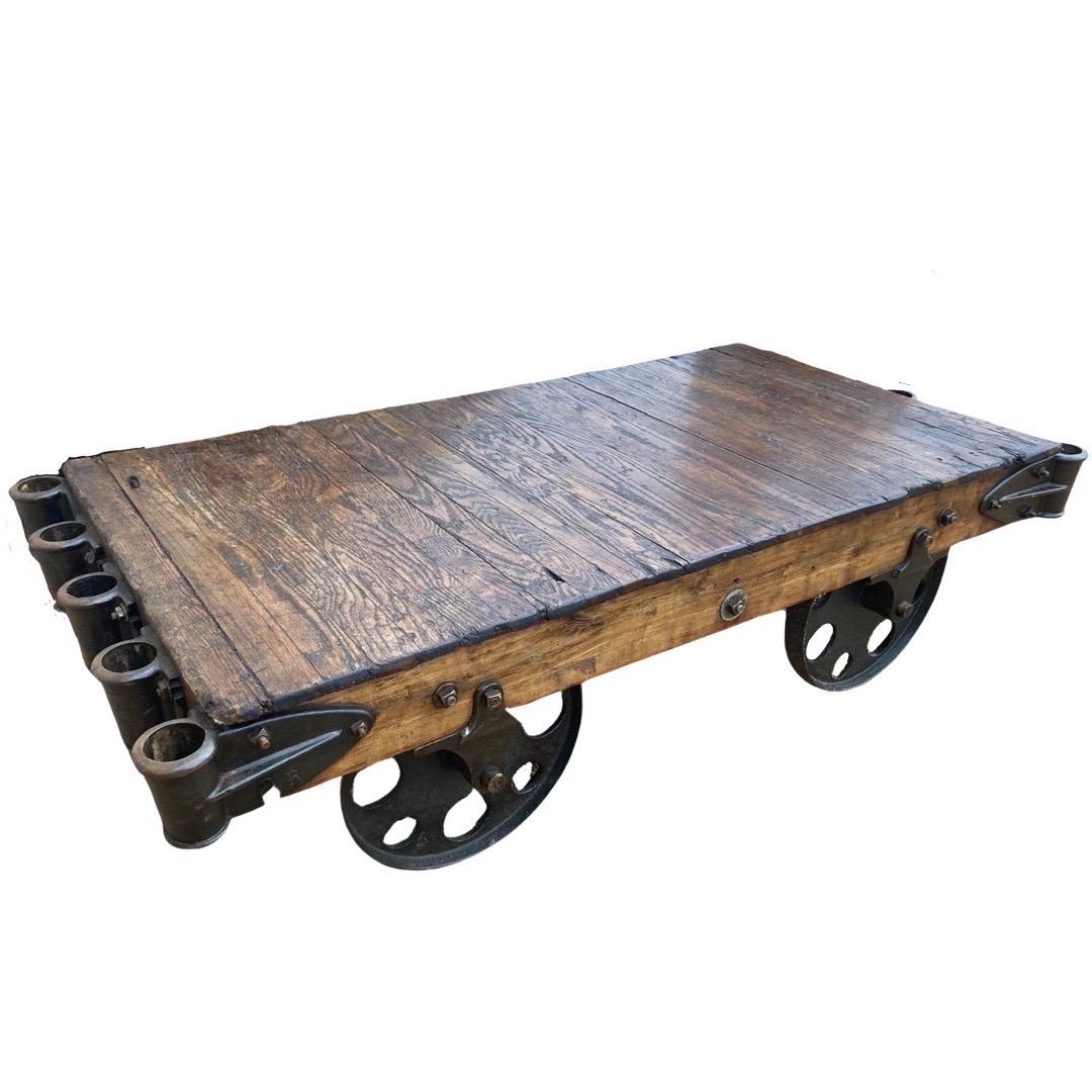 Industrial 20th Century Railroad Cart Coffee Table