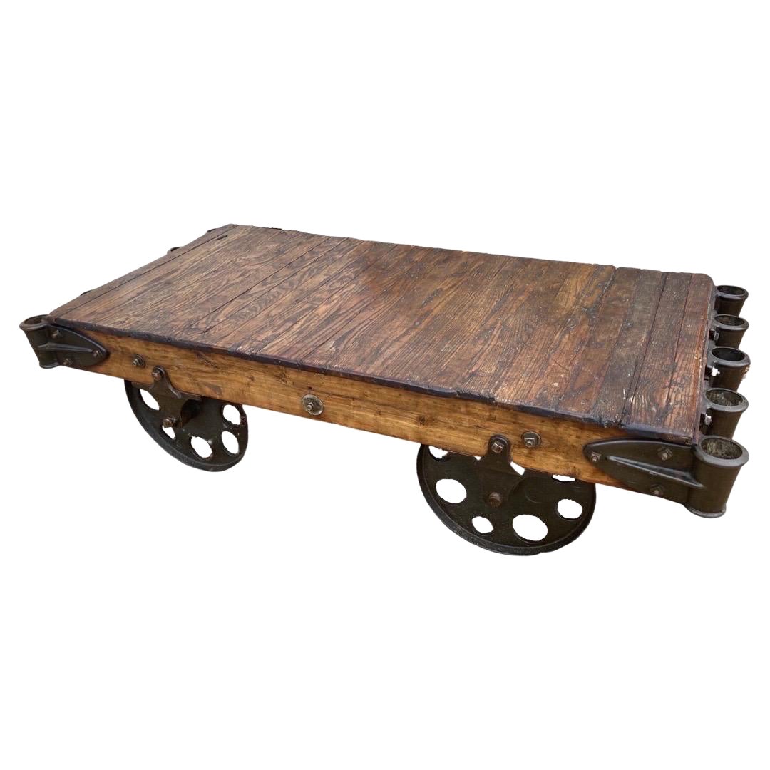 20th Century Railroad Cart Coffee Table