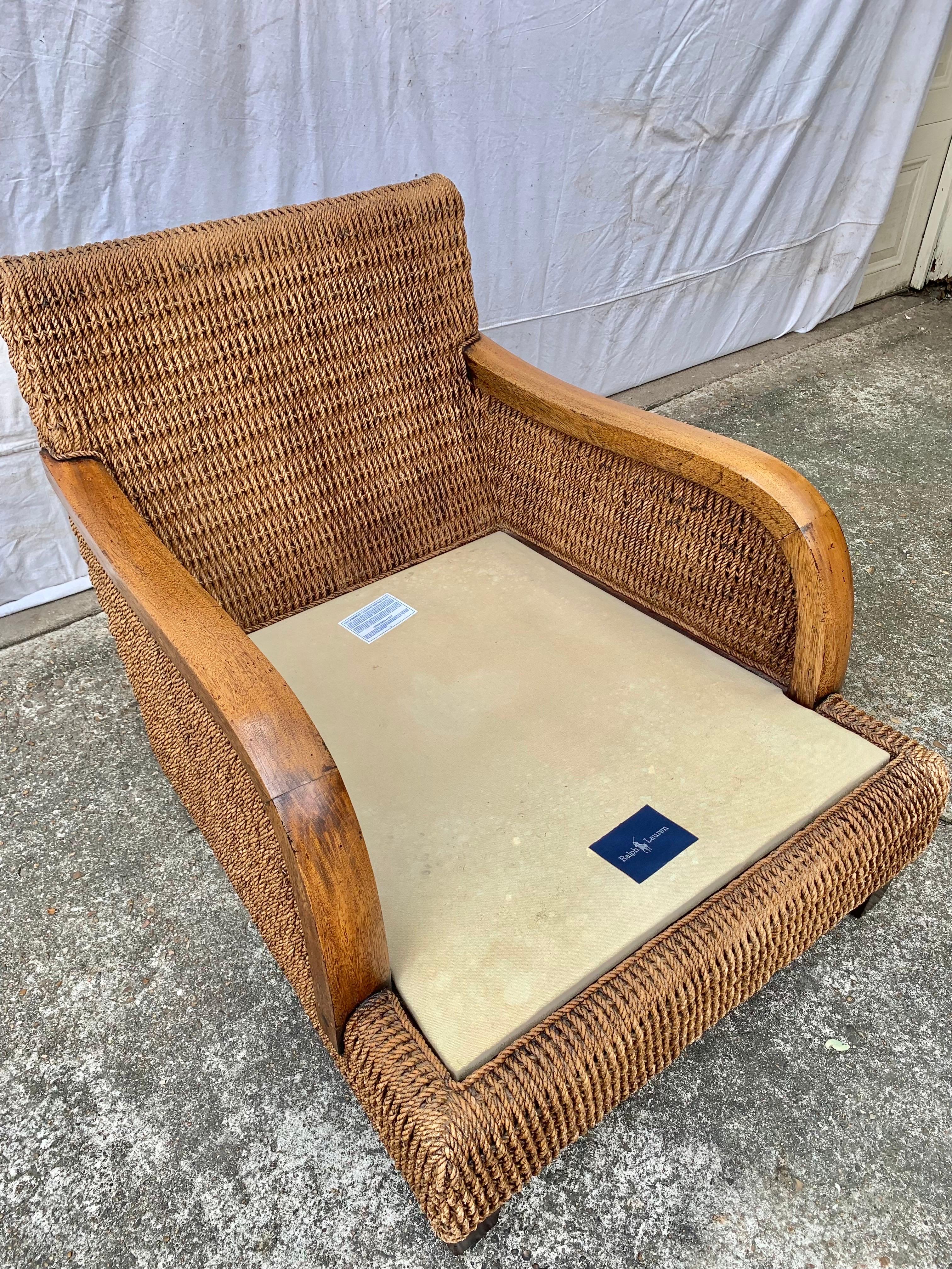 20th Century Ralph Lauren Barrymore Wicker Rope Armchair 6