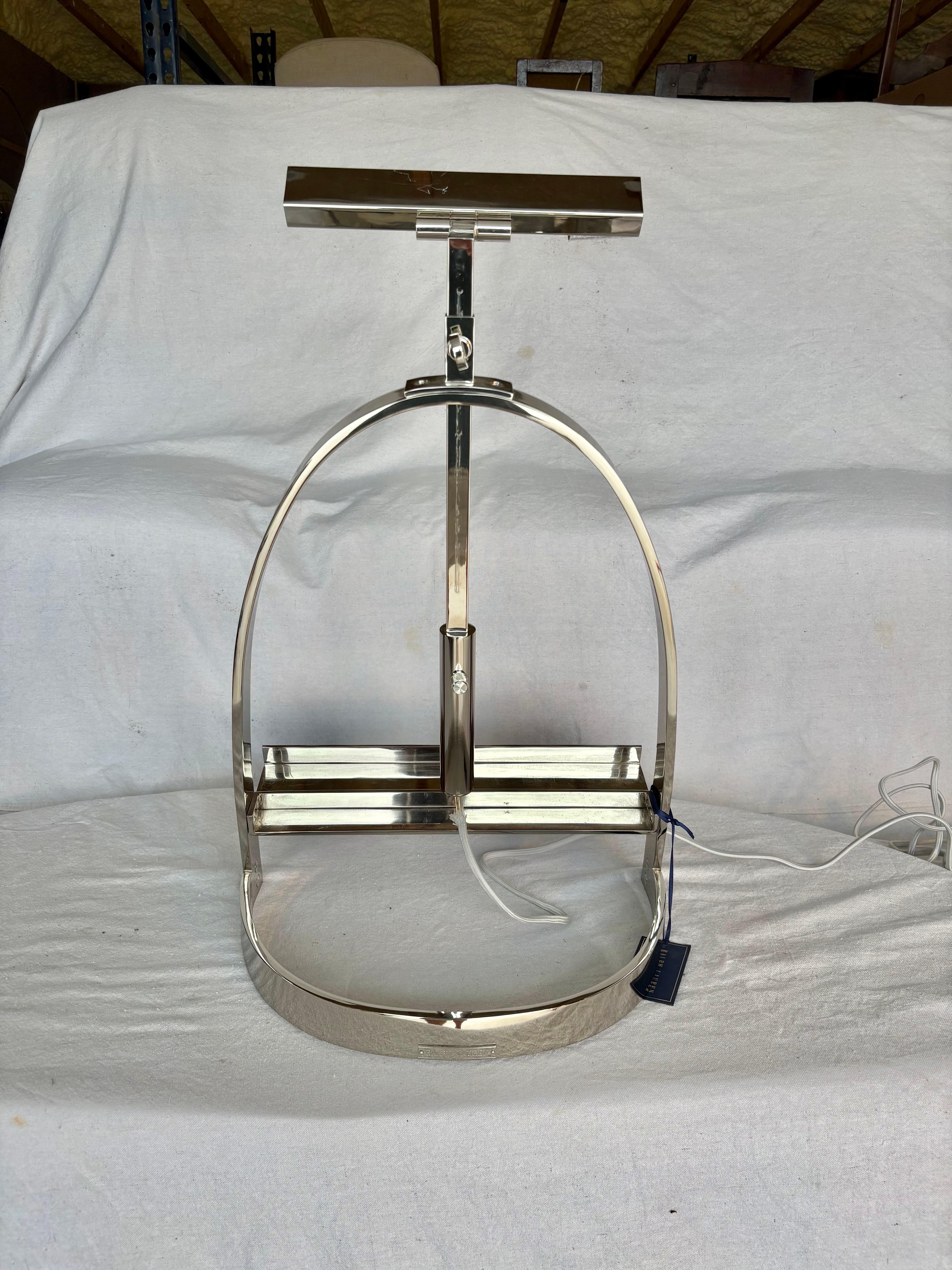 Lámpara de mesa de caballete cromada Ralph Lauren del siglo XX en venta 5