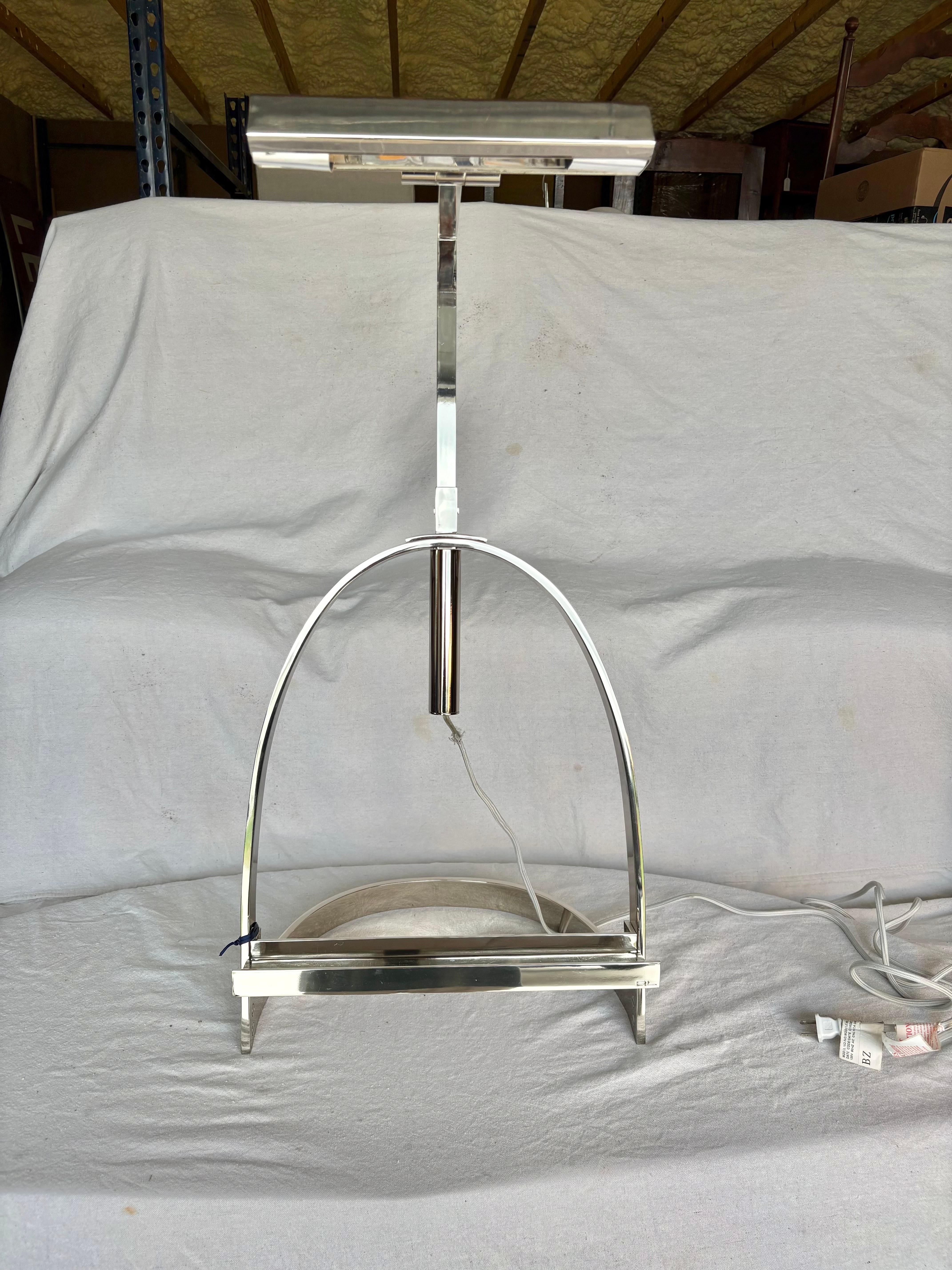 Lámpara de mesa de caballete cromada Ralph Lauren del siglo XX en venta 11