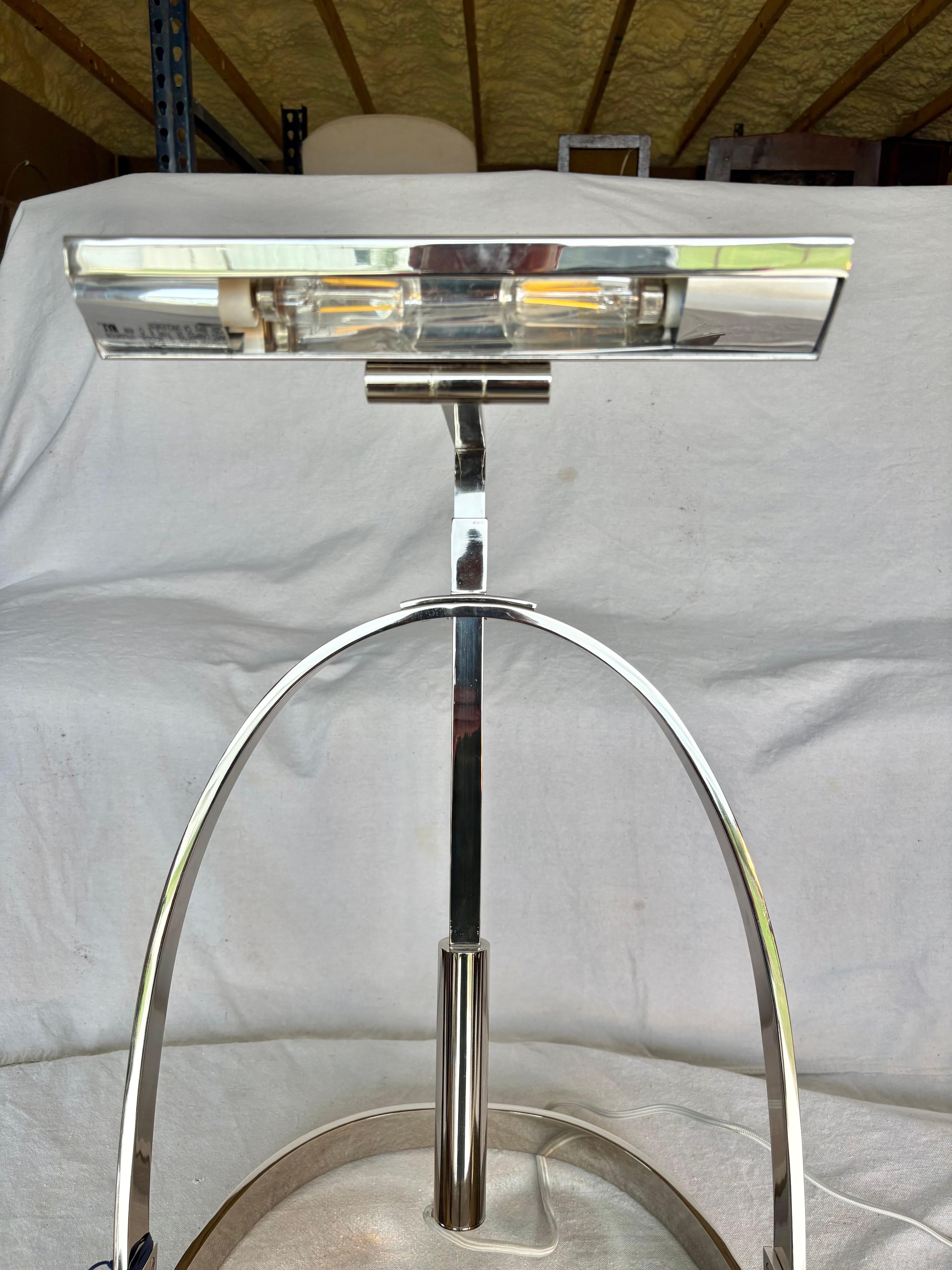 Lámpara de mesa de caballete cromada Ralph Lauren del siglo XX en venta 1