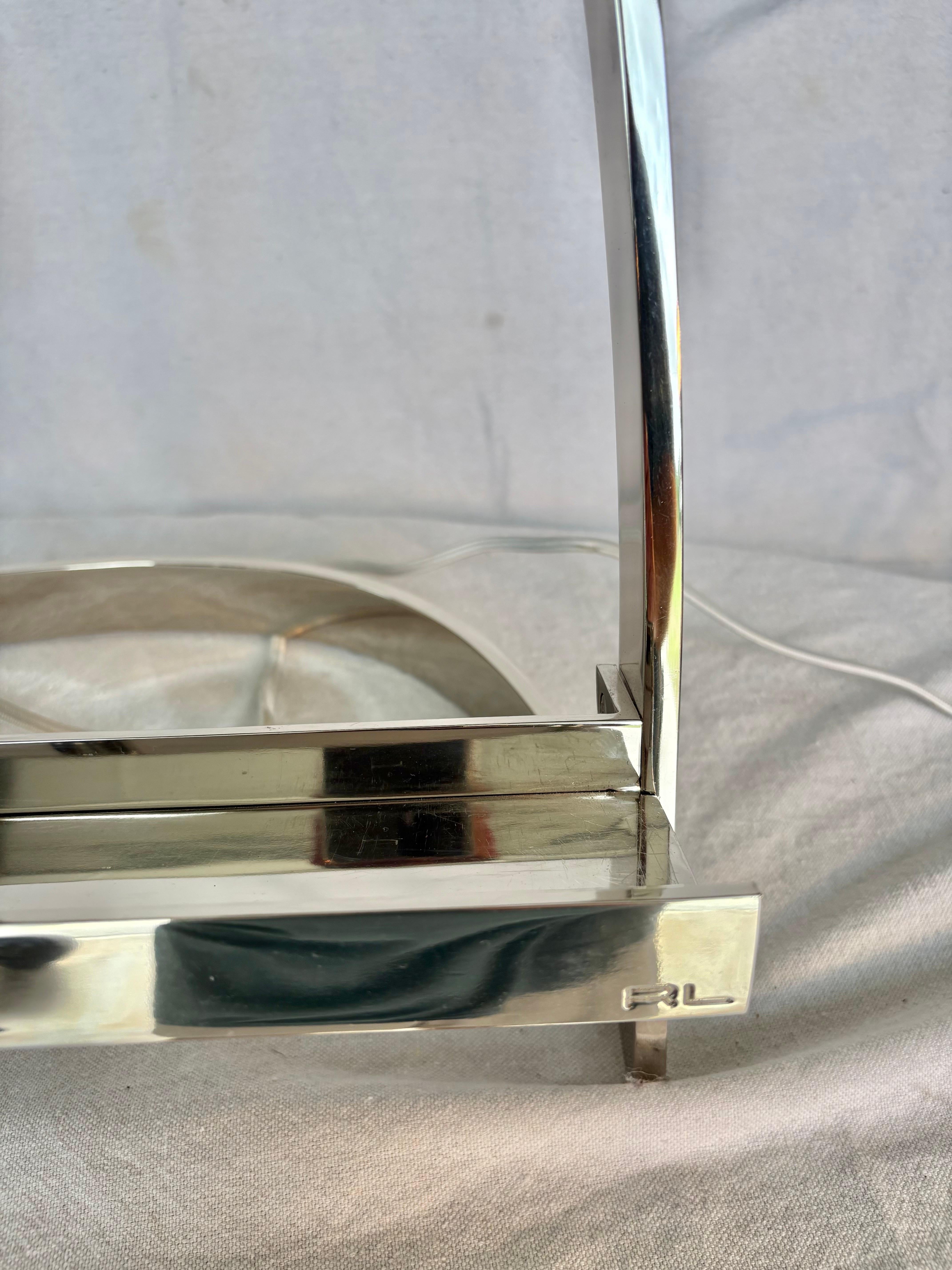 Lámpara de mesa de caballete cromada Ralph Lauren del siglo XX en venta 2