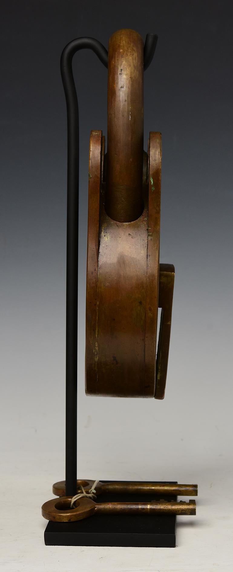 20th Century, Rare and Large Antique British Bronze Lock 5