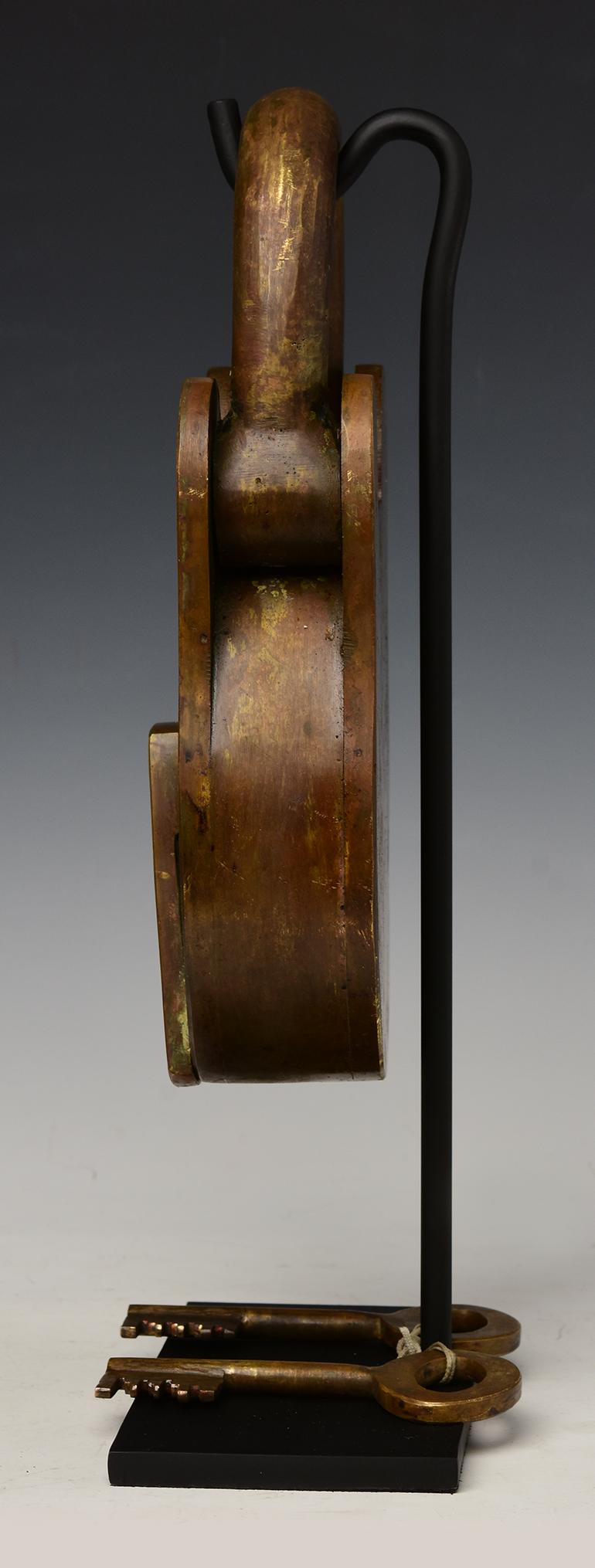 20th Century, Rare and Large Antique British Bronze Lock 3