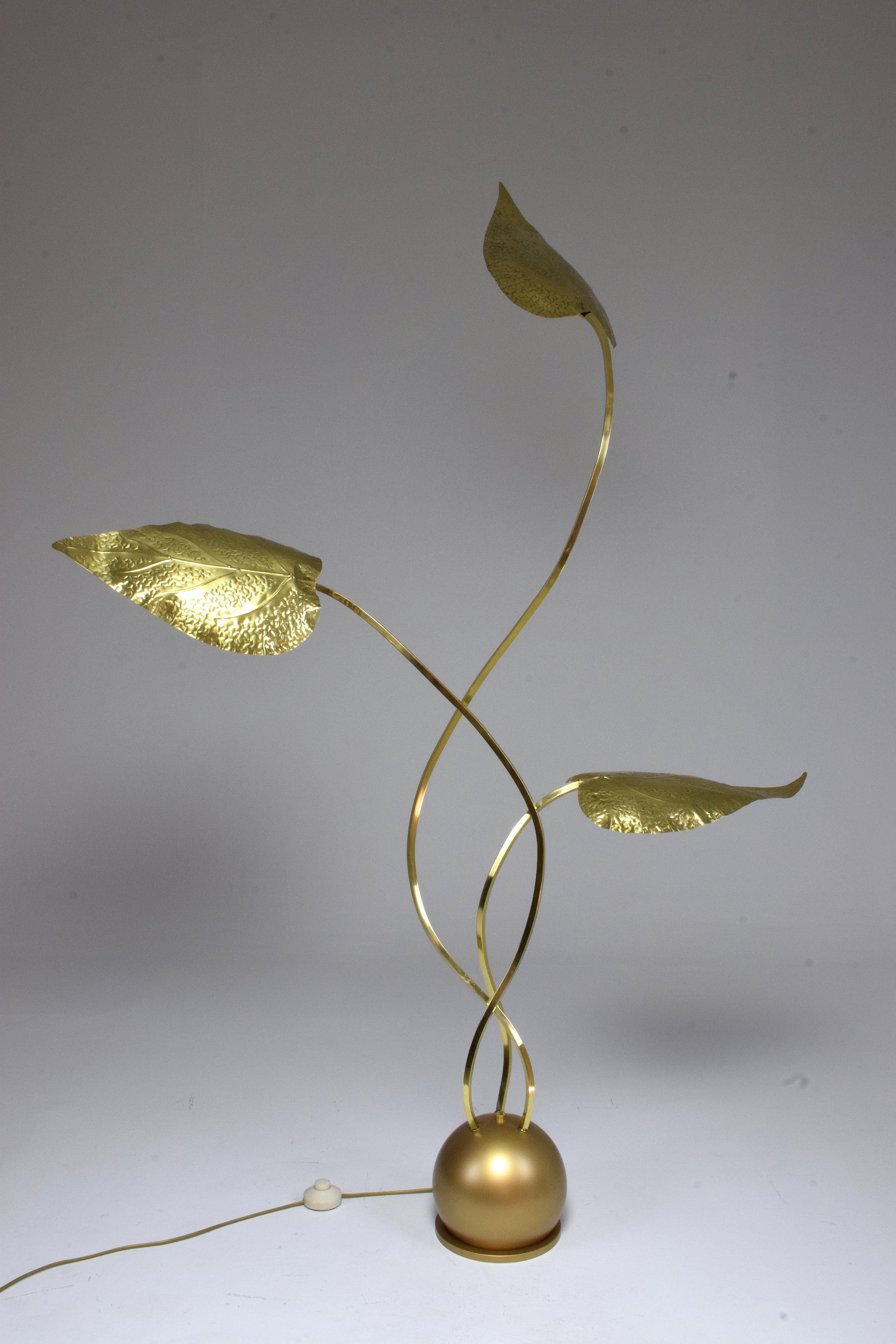 Italian 20th Century Rare Brass Floor Lamp by Tommaso Barbi, 1970s For Sale