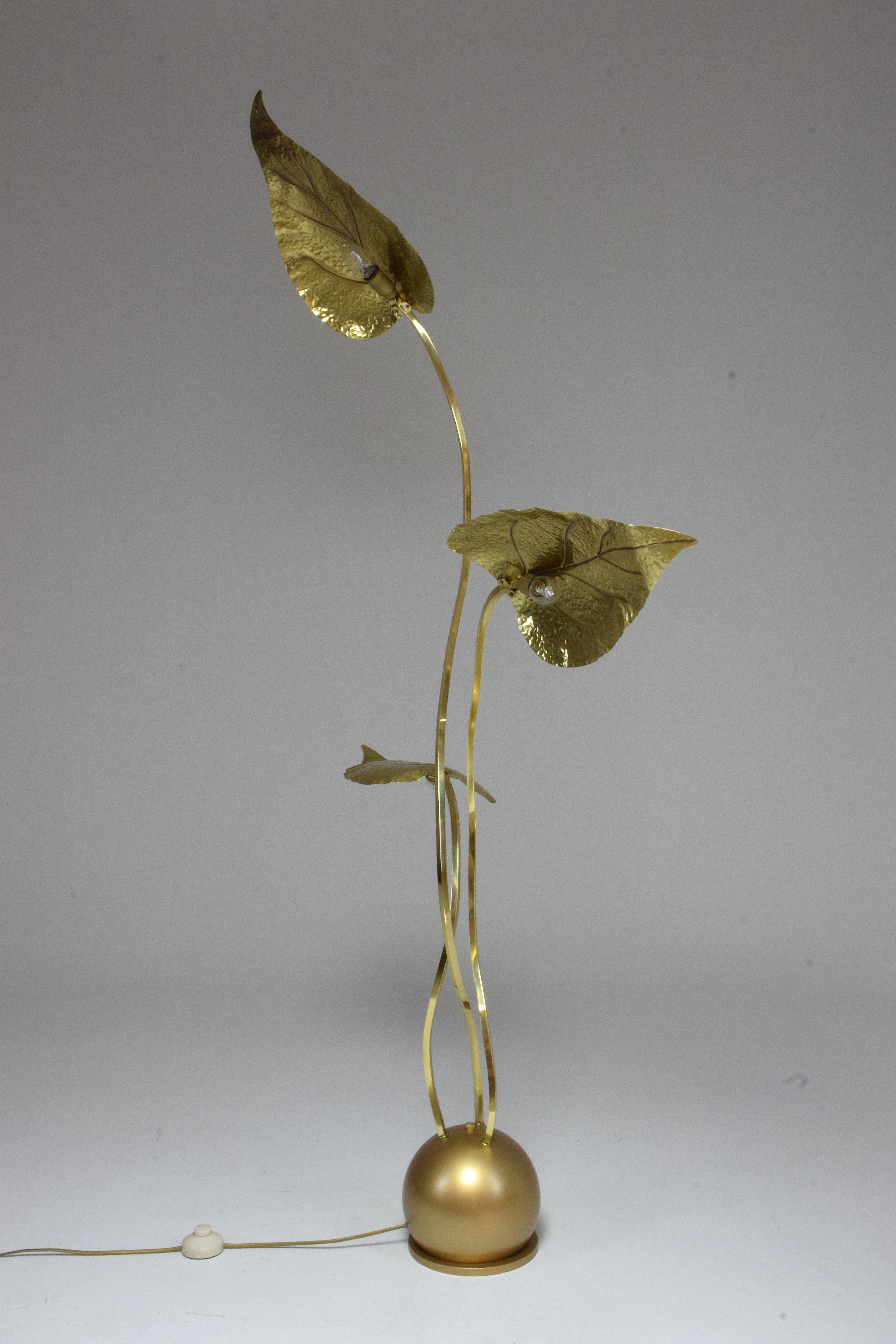20th Century Rare Brass Floor Lamp by Tommaso Barbi, 1970s In Good Condition For Sale In Paris, FR