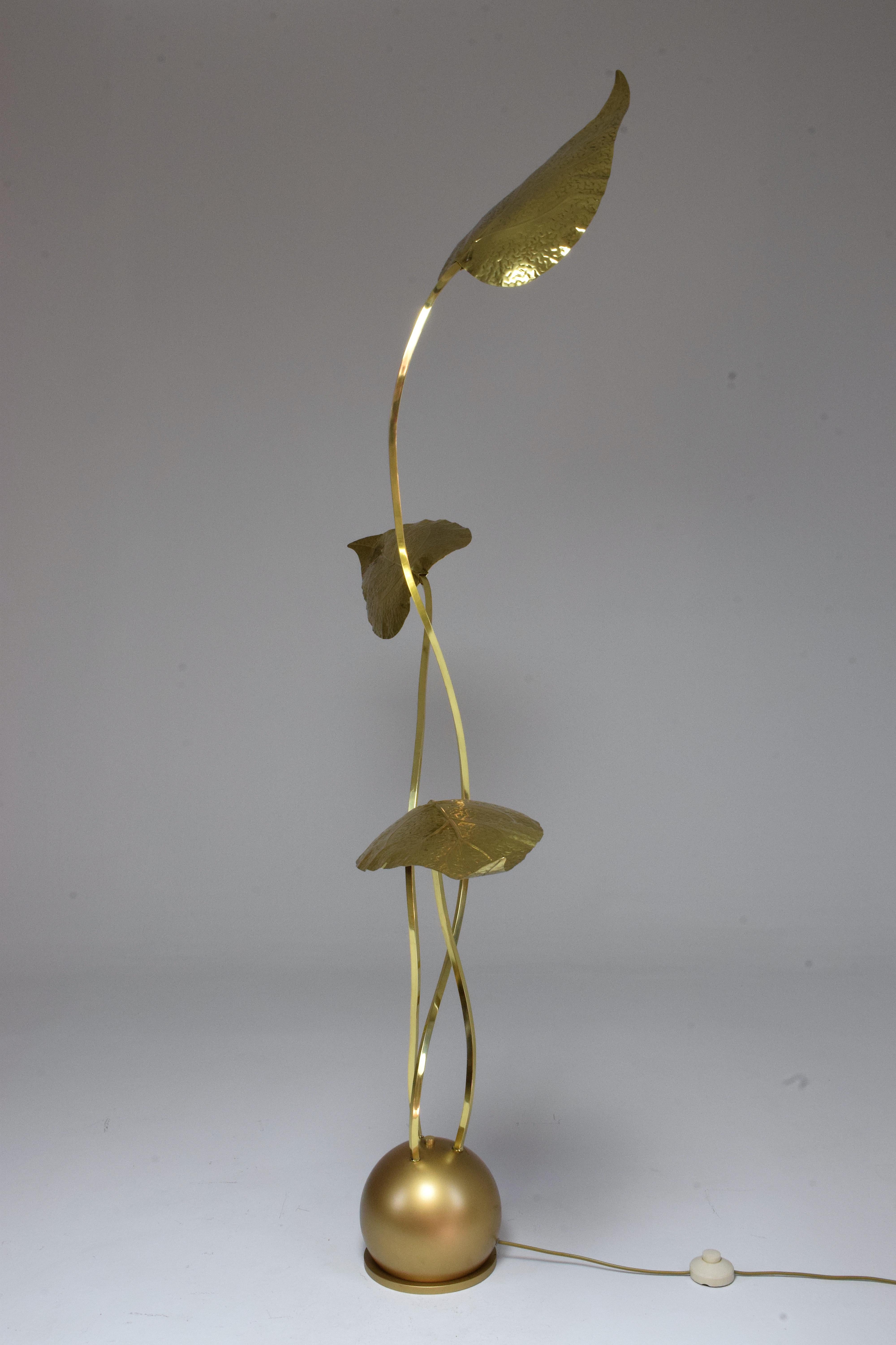 20th Century Rare Brass Floor Lamp by Tommaso Barbi, 1970s For Sale 1