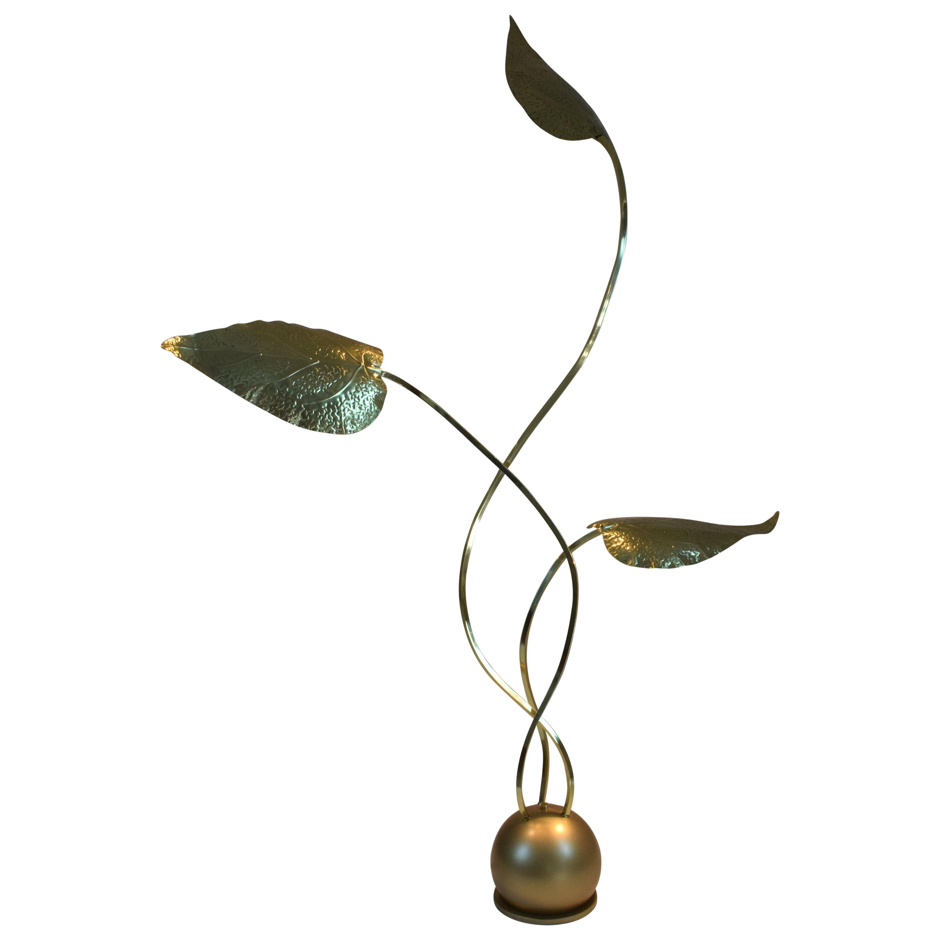 20th Century Rare Brass Floor Lamp by Tommaso Barbi, 1970s For Sale