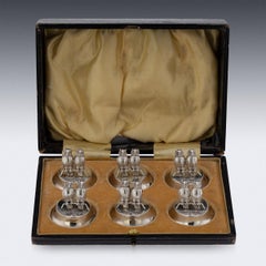 20th Century Rare Edwardian Solid Silver Owl Menu Holders, c.1908