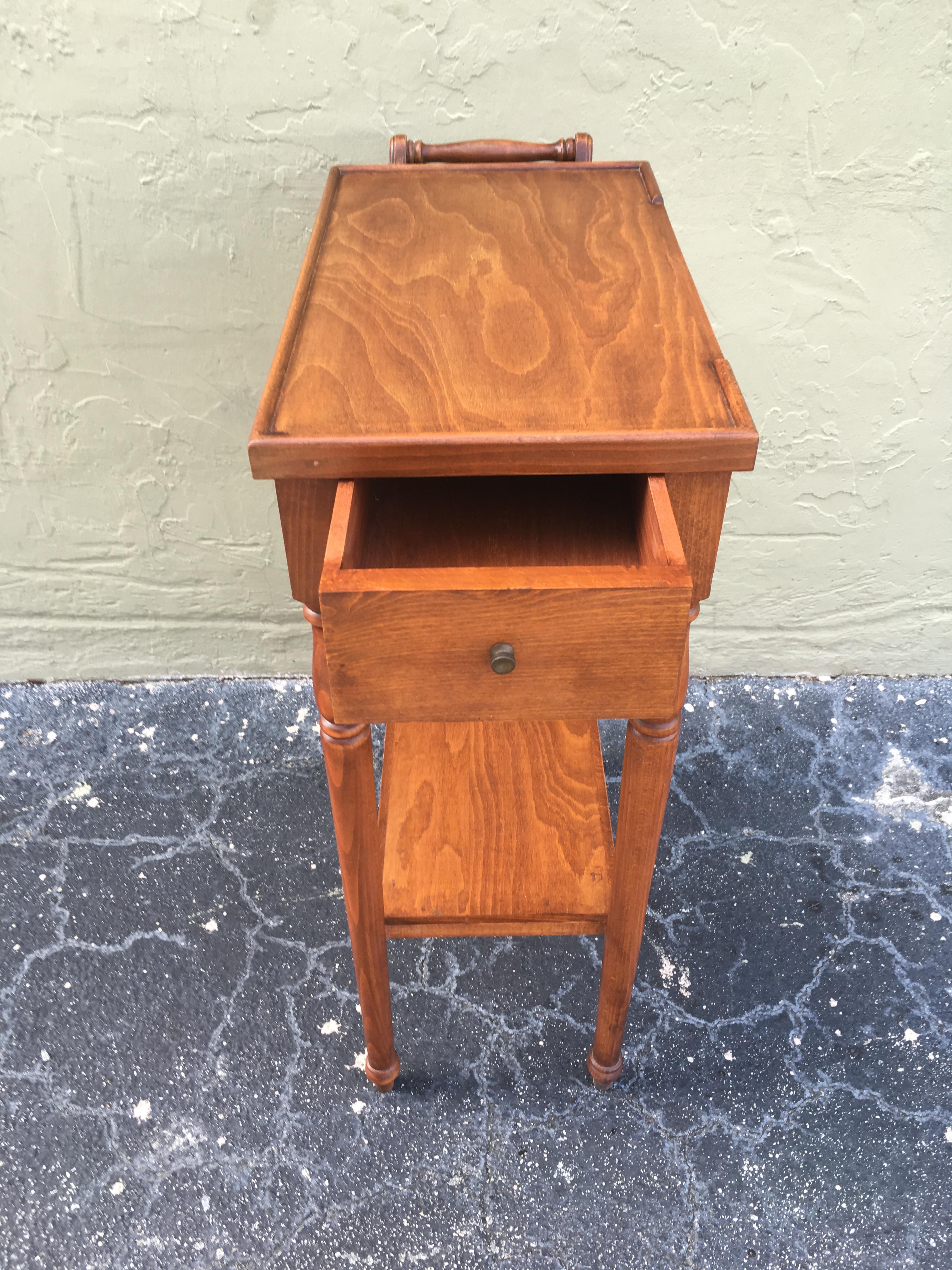 20th Century Rare High Top Auxiliar Spanish Side Table with Drawer 7