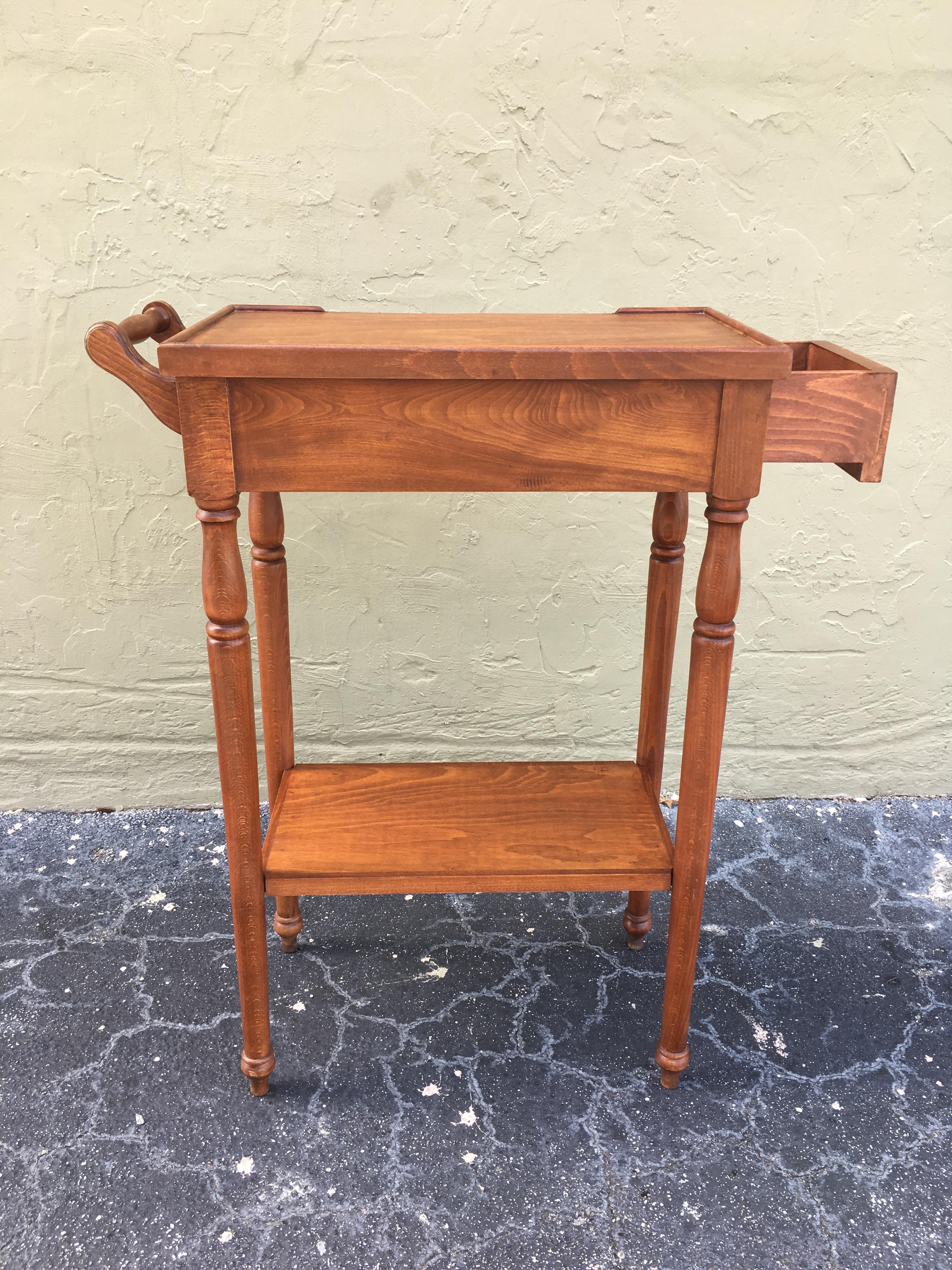 20th Century Rare High Top Auxiliar Spanish Side Table with Drawer 8