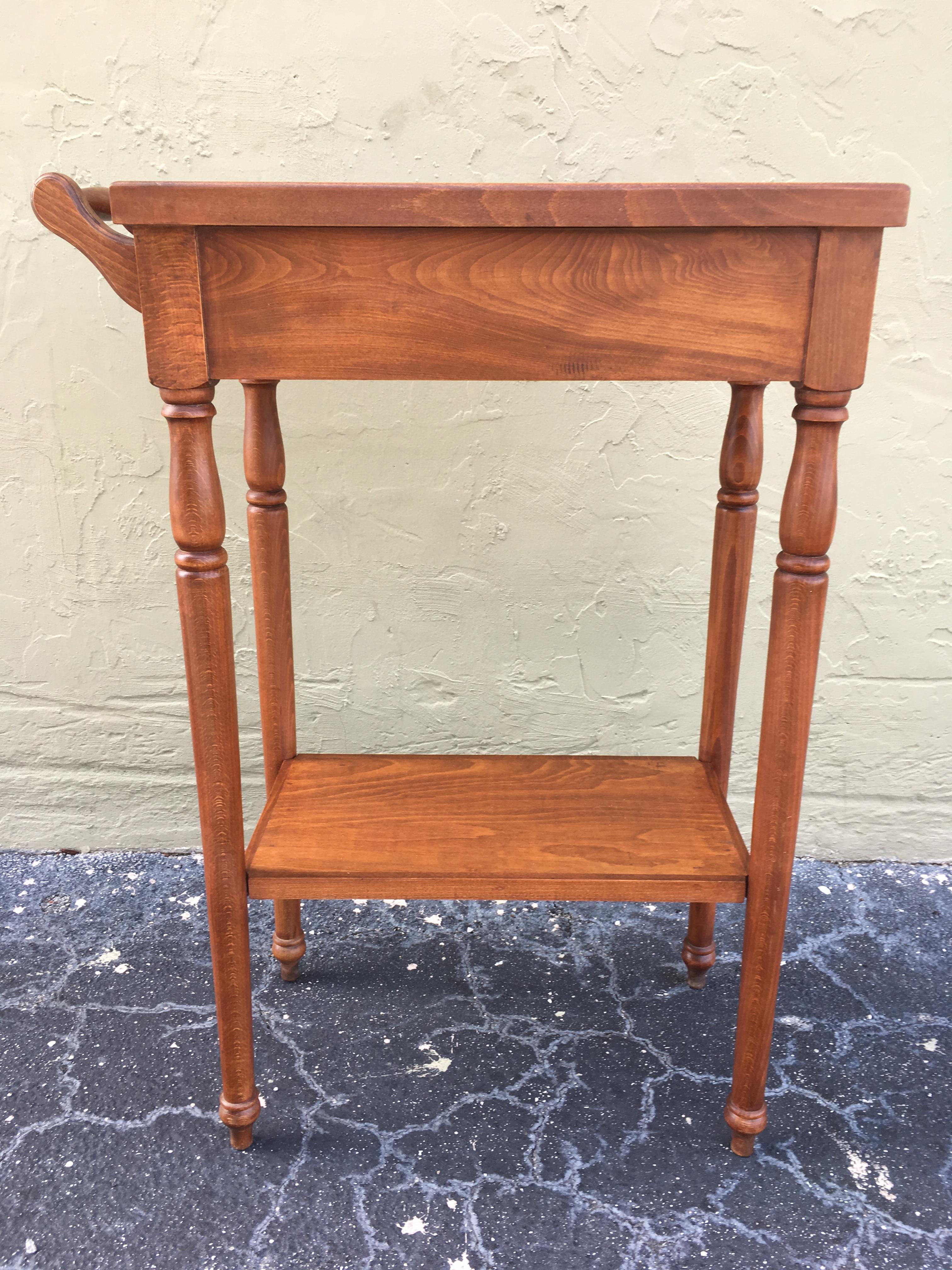 Spanish Colonial 20th Century Rare High Top Auxiliar Spanish Side Table with Drawer