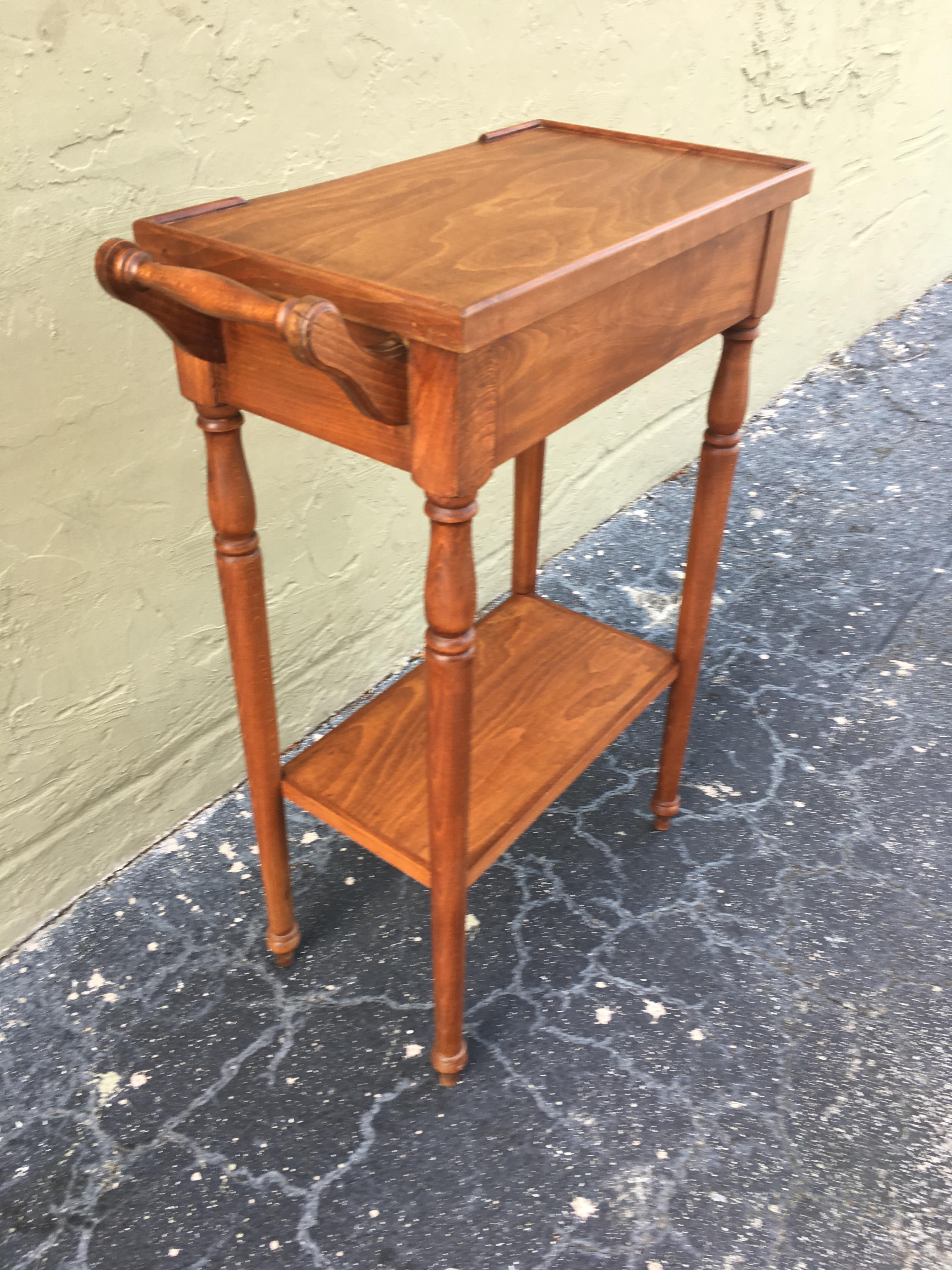 20th Century Rare High Top Auxiliar Spanish Side Table with Drawer 1
