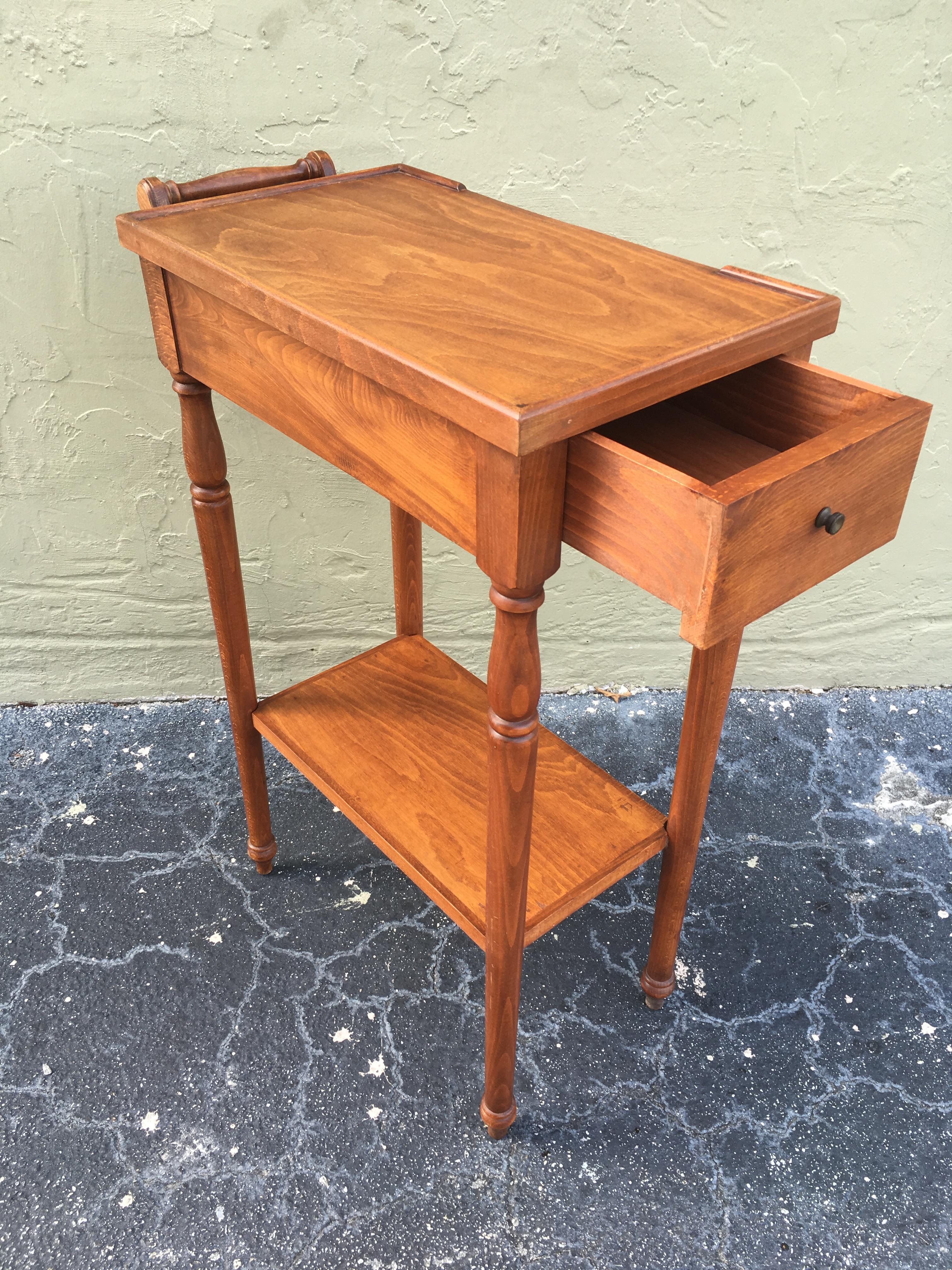 20th Century Rare High Top Auxiliar Spanish Side Table with Drawer 4