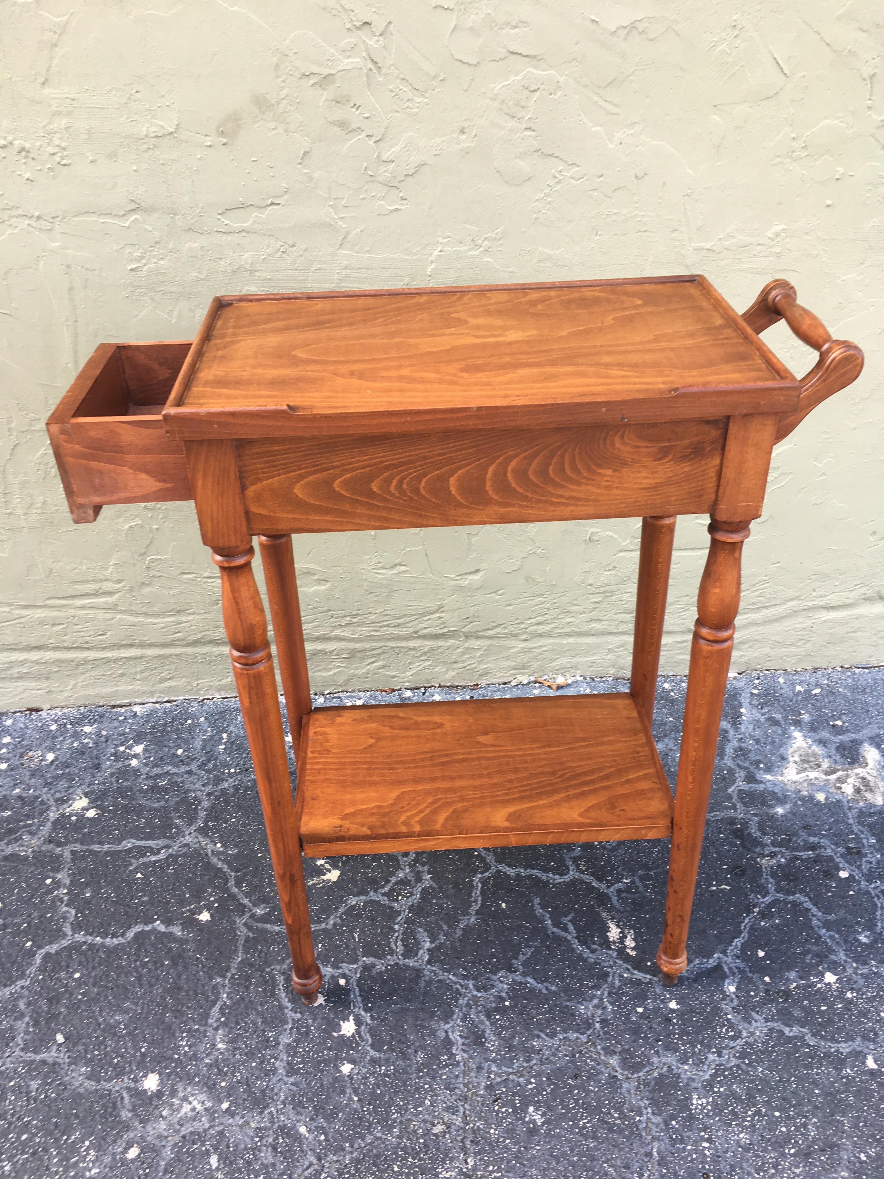 20th Century Rare High Top Auxiliar Spanish Side Table with Drawer 5