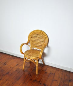 20th Century Rattan and Bamboo Armchair