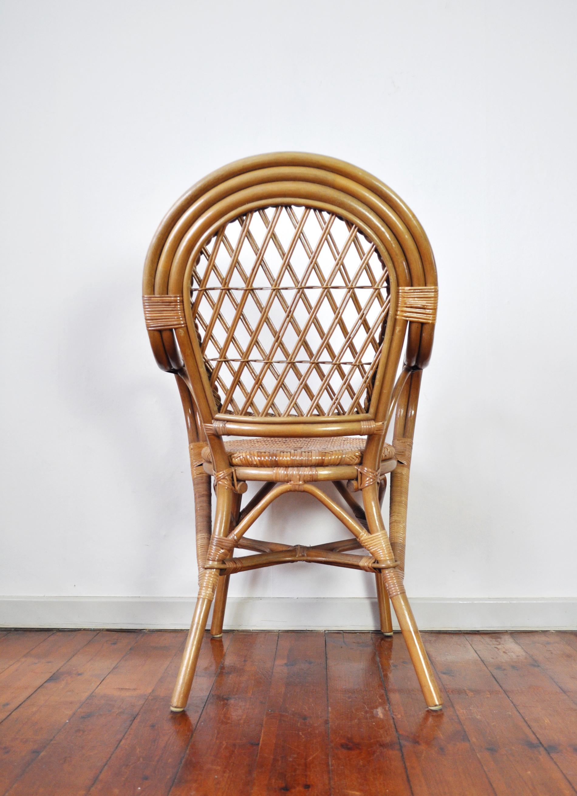 20th Century Rattan and Bamboo Armchair In Good Condition For Sale In Vordingborg, DK