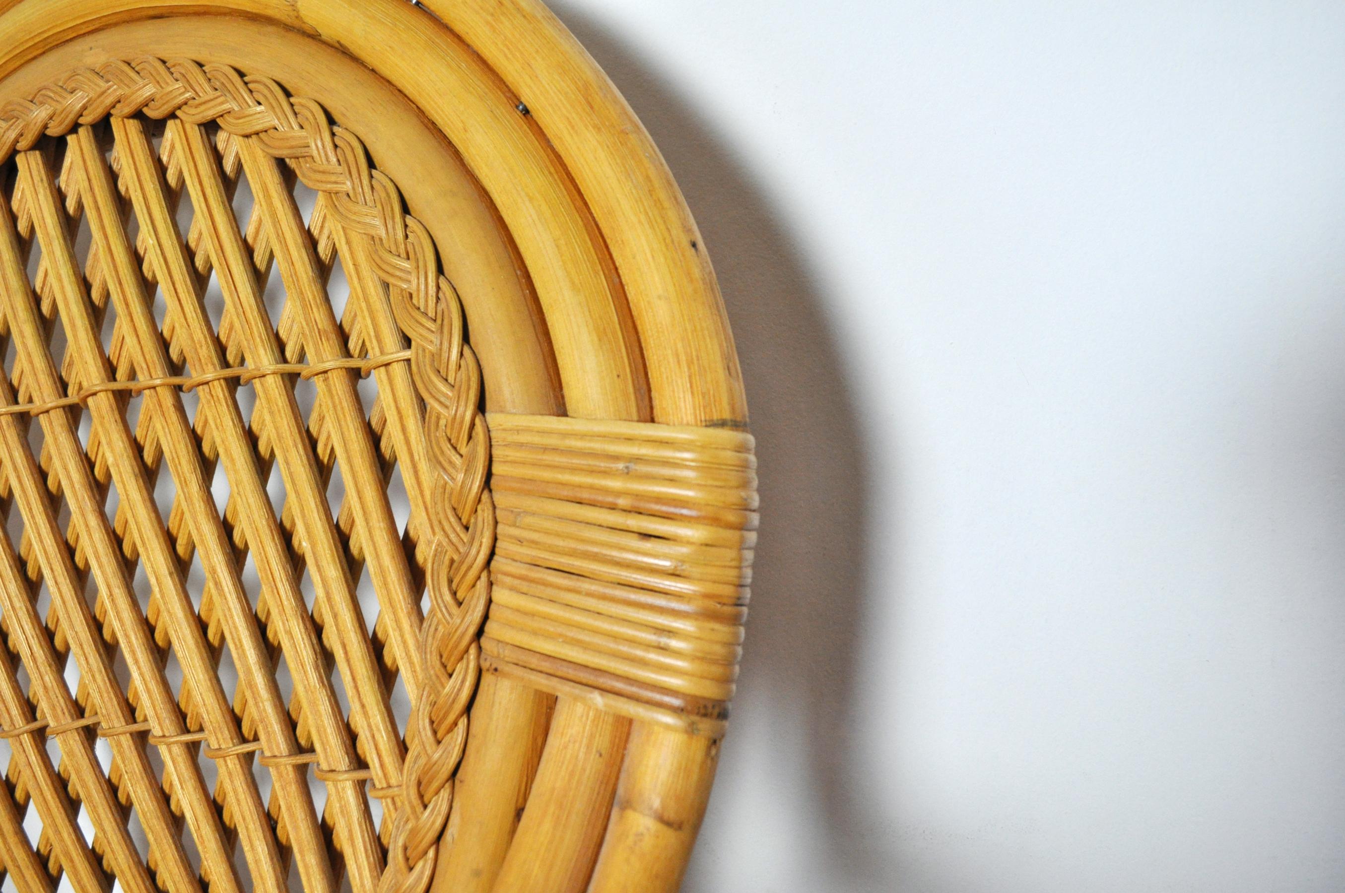 20th Century Rattan and Bamboo Armchair For Sale 2