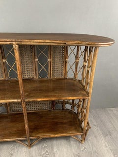 Elegant Mid-Century French Provincial Rattan and Wicker Bar, 1950