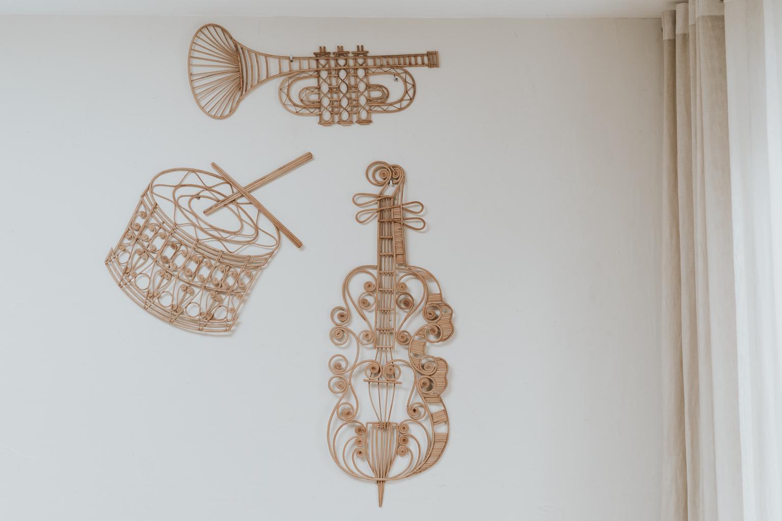 Spanish 20th Century Rattan Musical Instruments