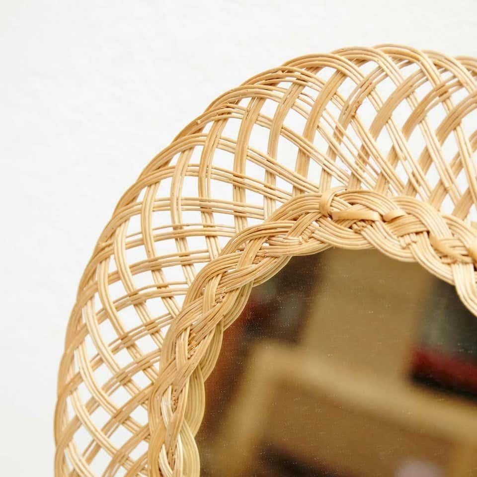 Mid-Century Modern 20th Century Rattan Table Mirror For Sale