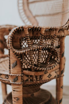20th Century Rattan/Wicker Peacock "Emanuelle" Chair