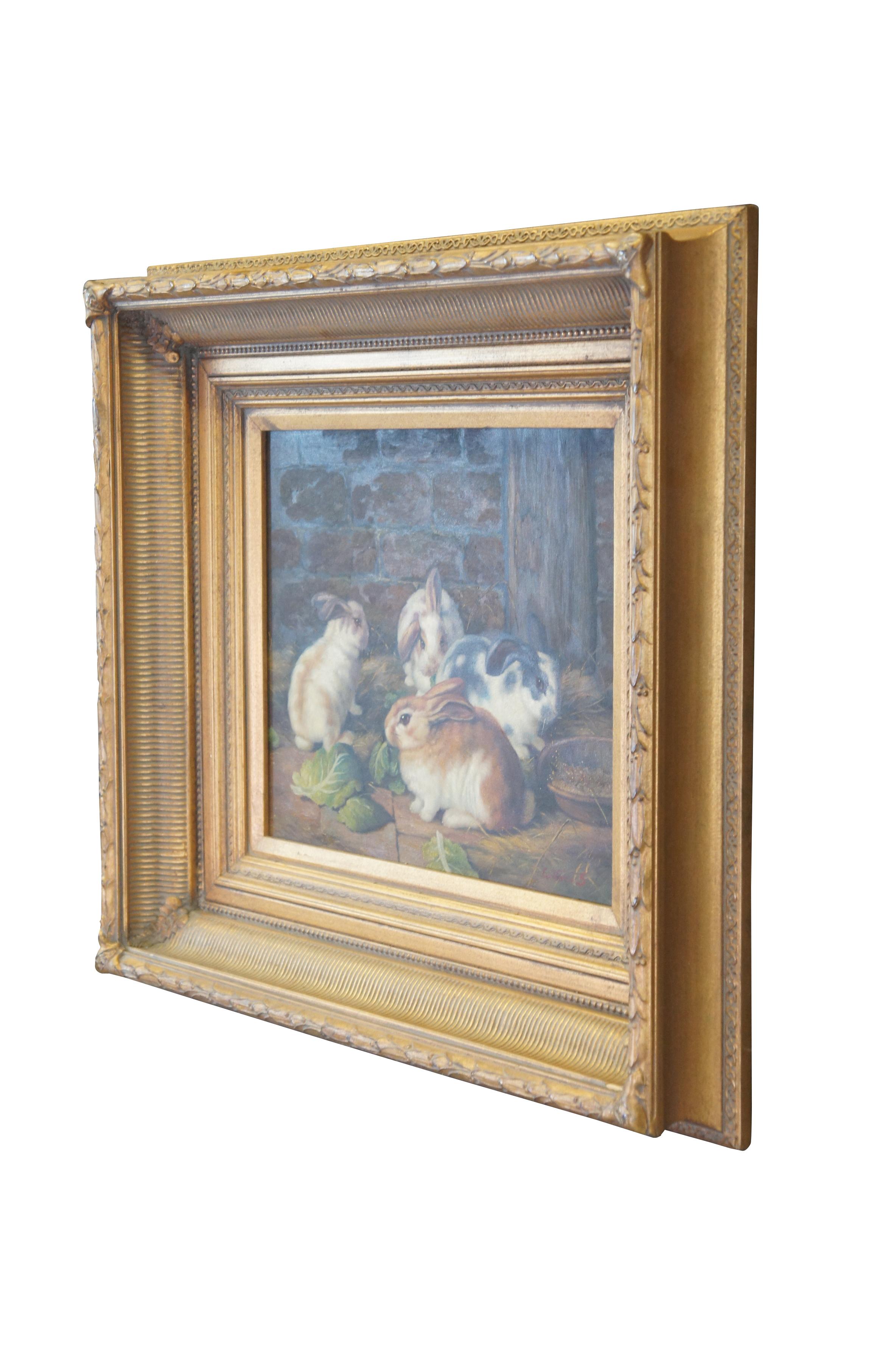 vintage bunny painting